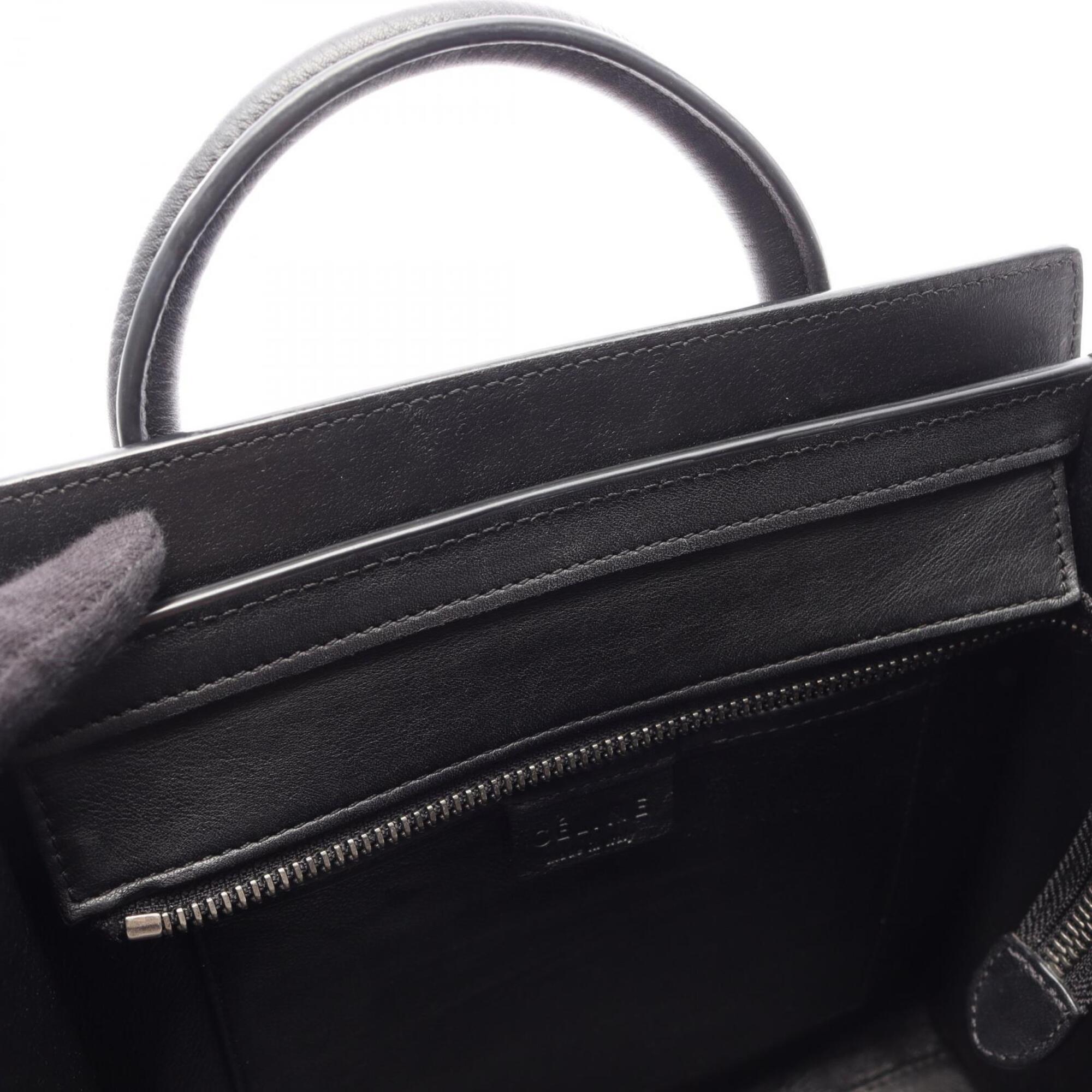 Celine Beige Black Orange Leather Handbag (Pre-Owned)