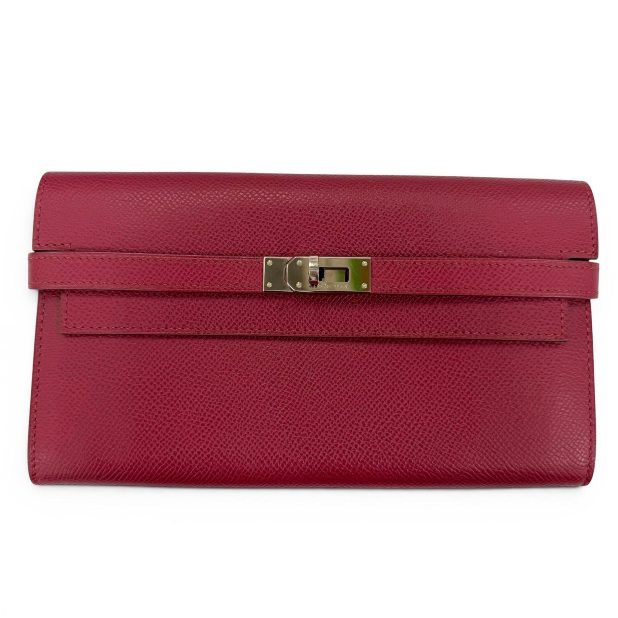 Hermes Ruby Epsom Leather Long Wallet (Bi-Fold) (Pre-Owned)