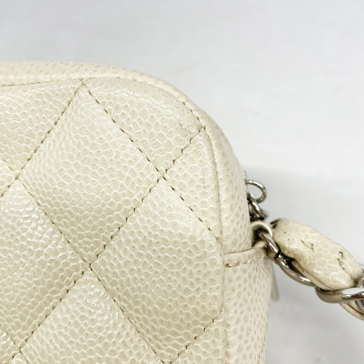 Chanel Ivory Grained Calfskin Shoulder Bag (Pre-Owned)