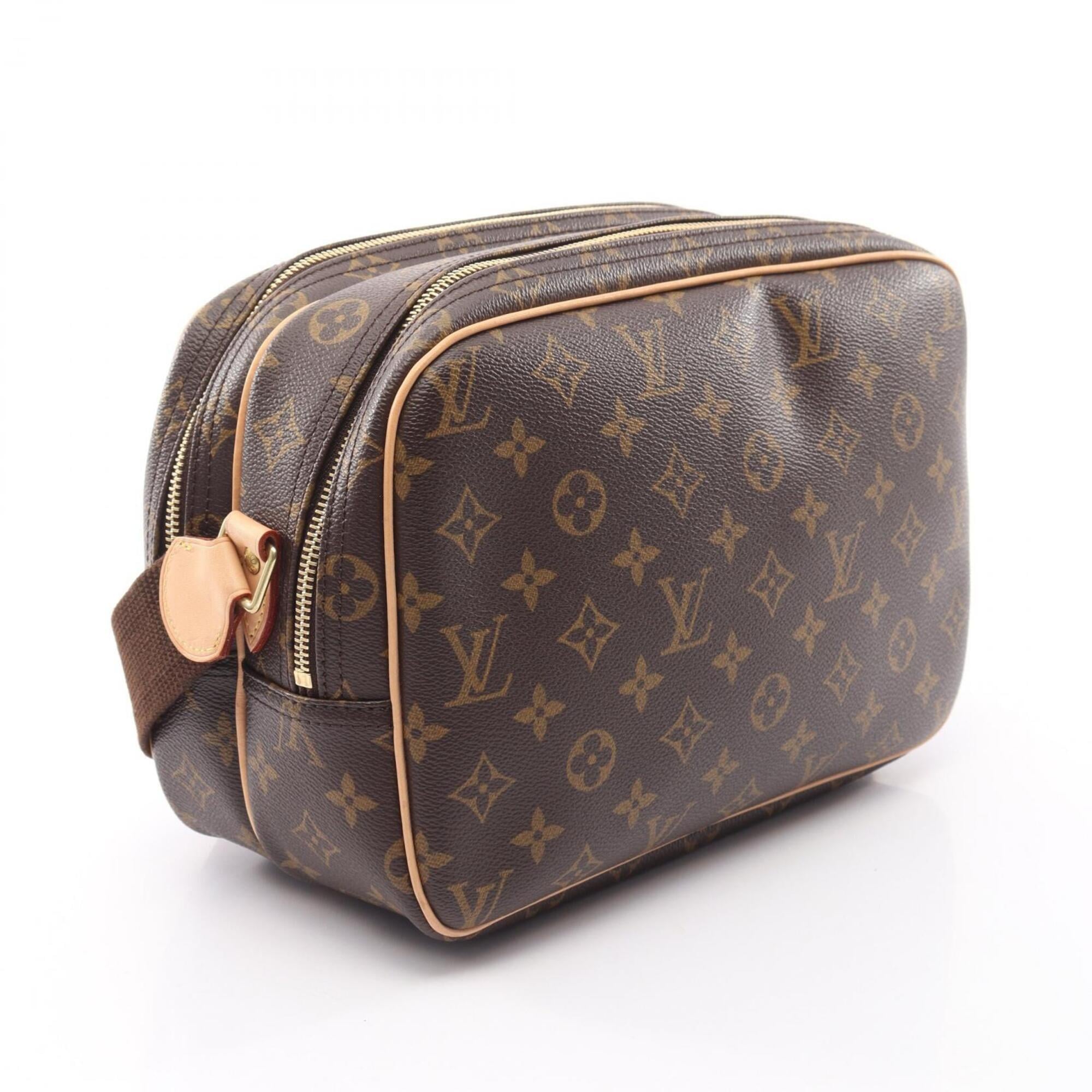 Louis Vuitton Brown Coated Canvas Leather Handbag Shoulder Bag (Pre-Owned)
