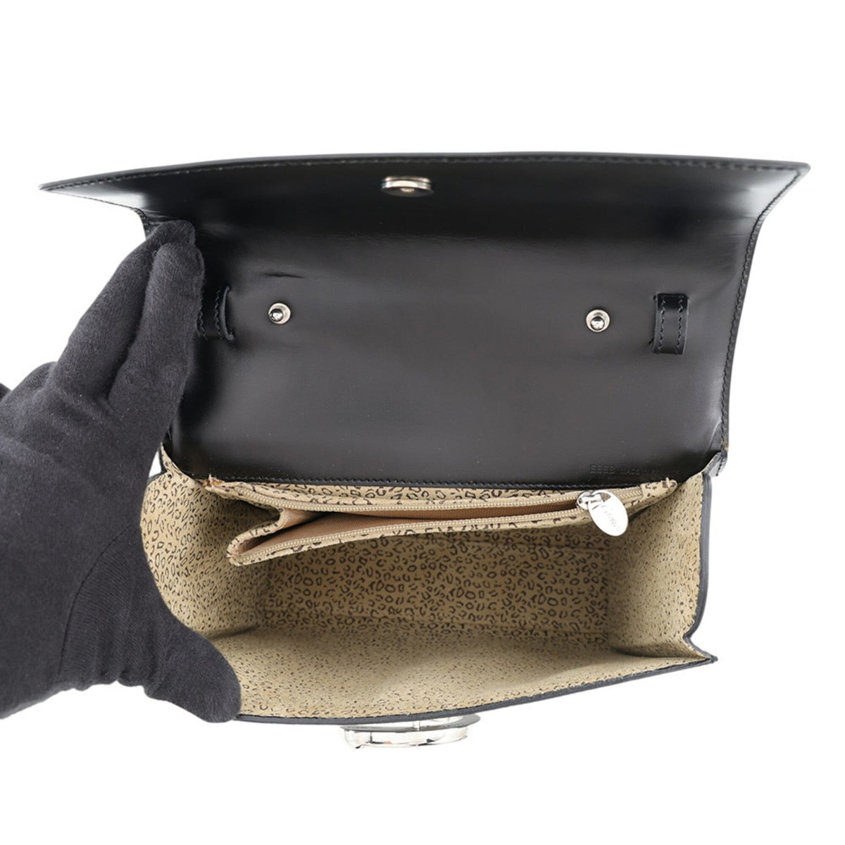 Cartier Black Leather Handbag Shoulder Bag (Pre-Owned)