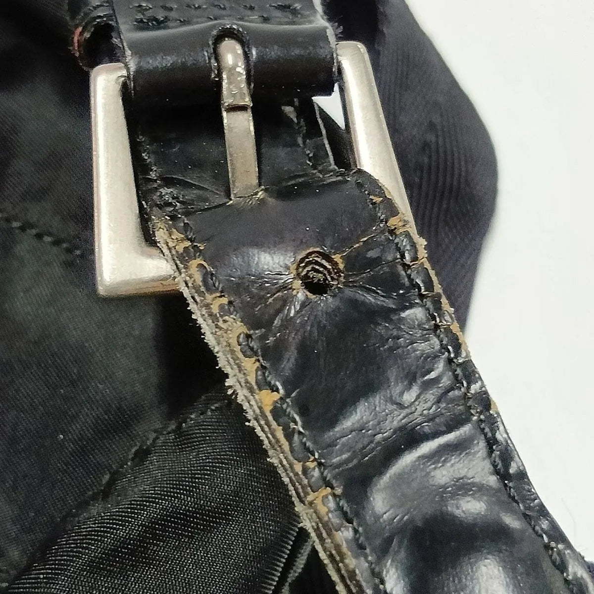 Prada Black Leather Nylon Backpack (Pre-Owned)