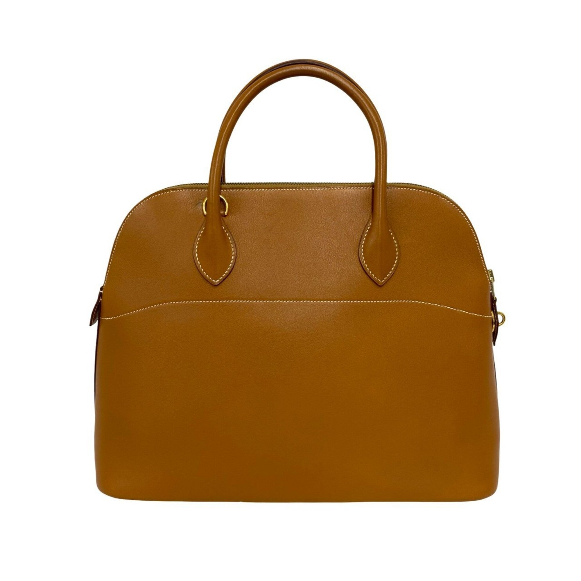 Hermes Brown Gulliver Leather Handbag Shoulder Bag Tote Bag (Pre-Owned)