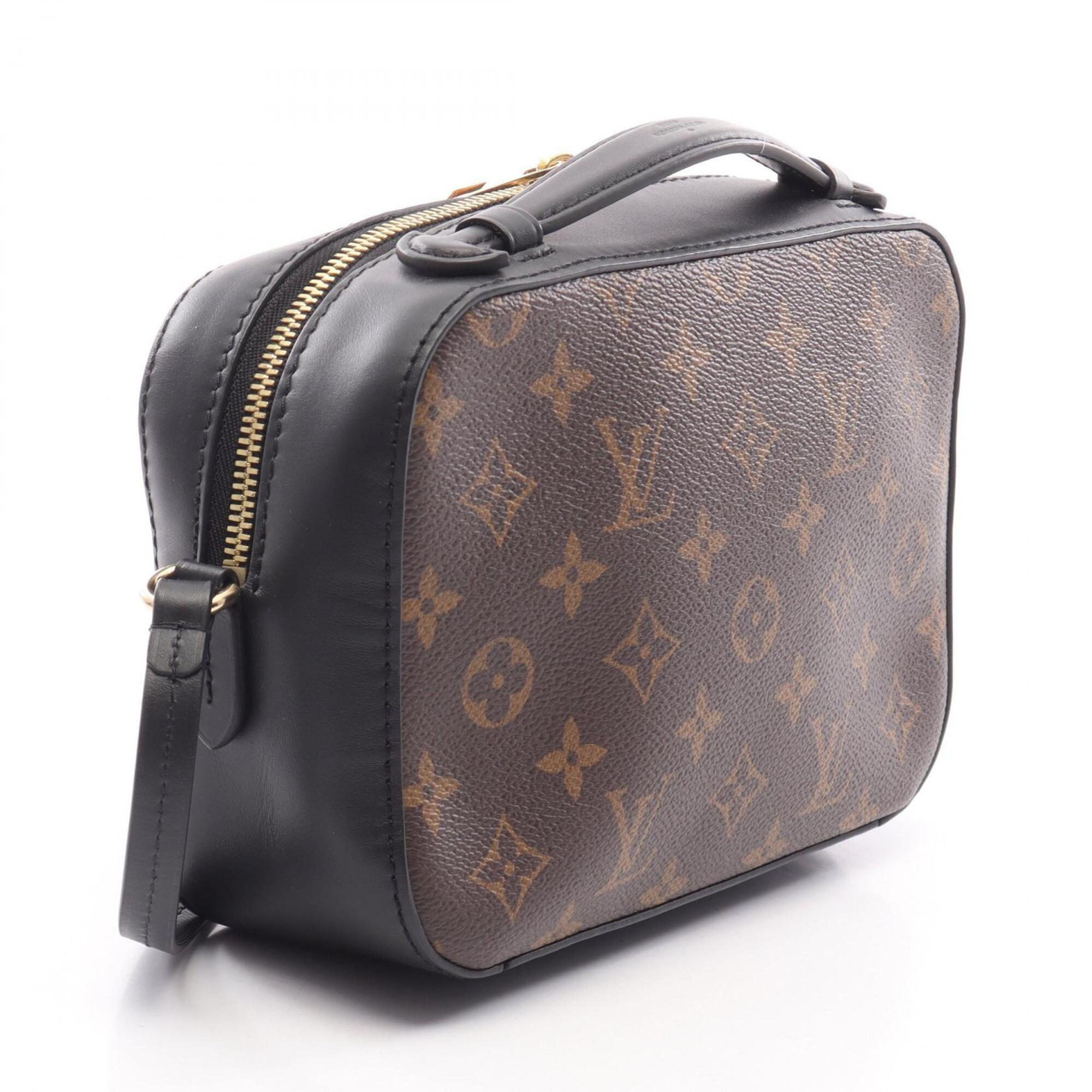 Louis Vuitton Black Brown Monogram Coated Canvas Handbag Shoulder Bag (Pre-Owned)