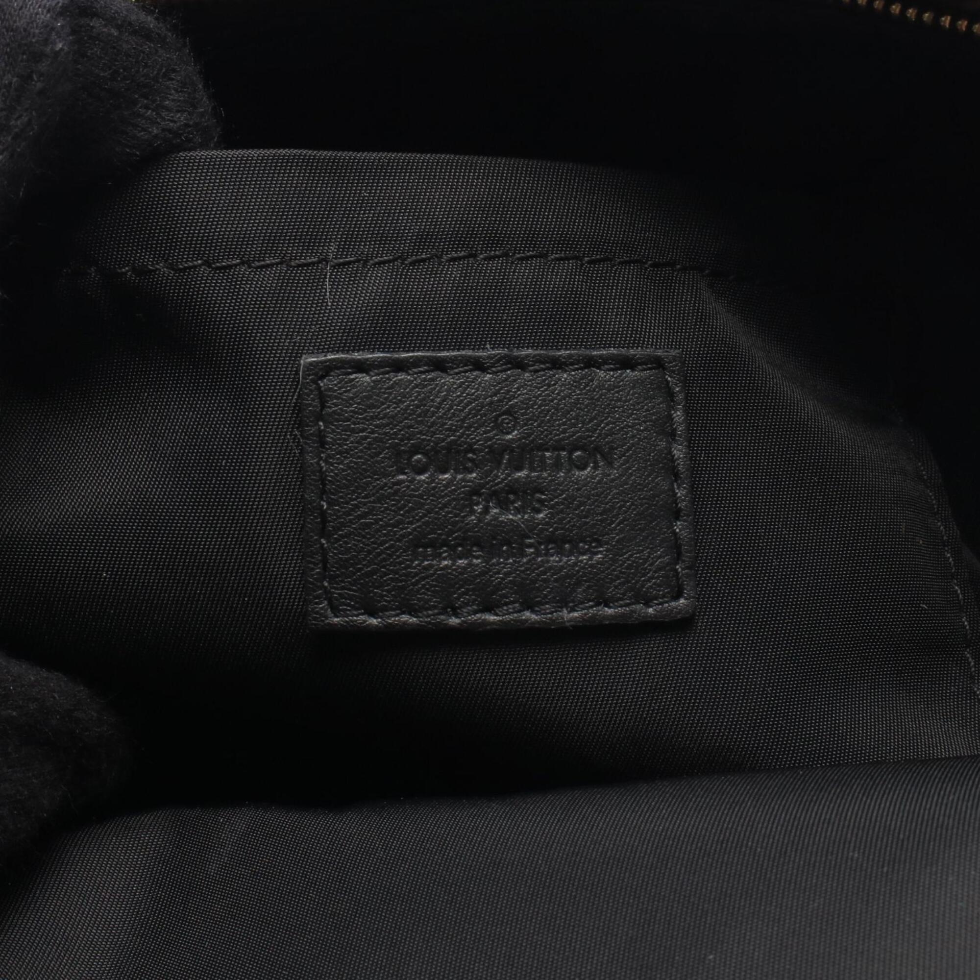 Louis Vuitton Black Brown Coated Canvas Leather Backpack Handbag (Pre-Owned)