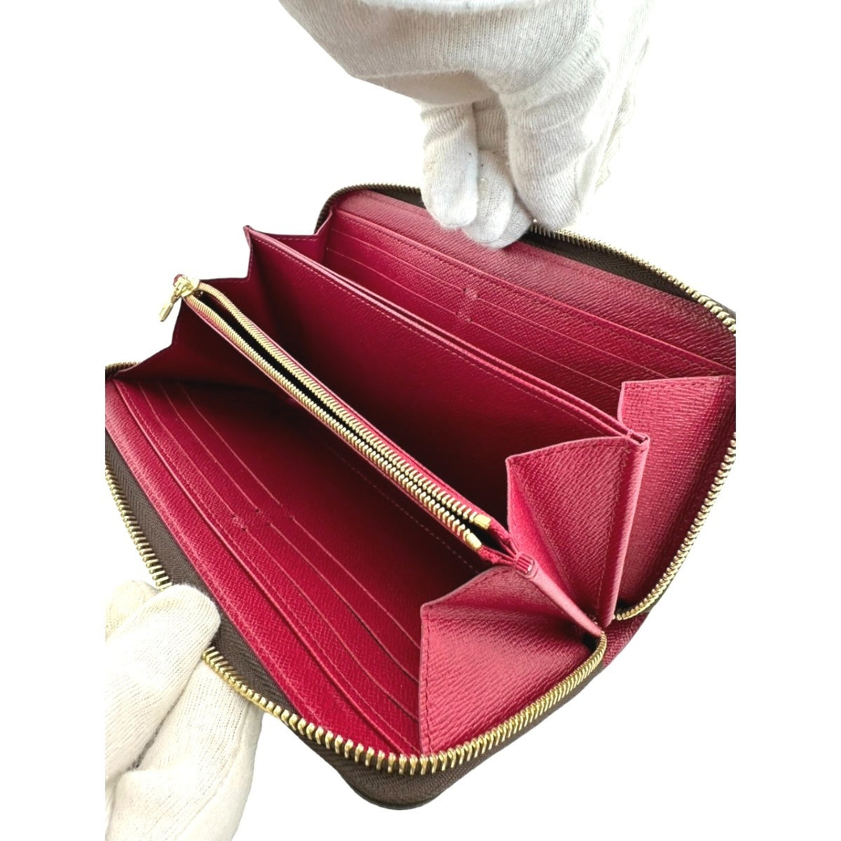 Louis Vuitton Monogram Brown Fuchsia Monogram Long Wallet (Bi-Fold) (Pre-Owned)