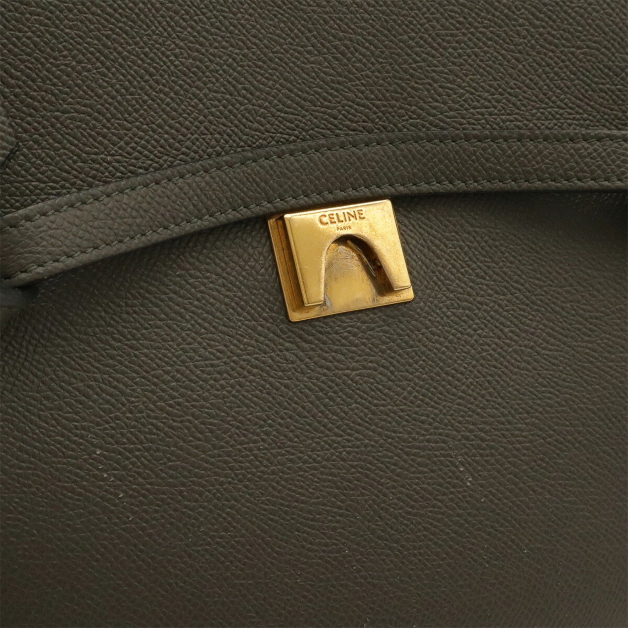 Celine Gray Leather Handbag Shoulder Bag (Pre-Owned)