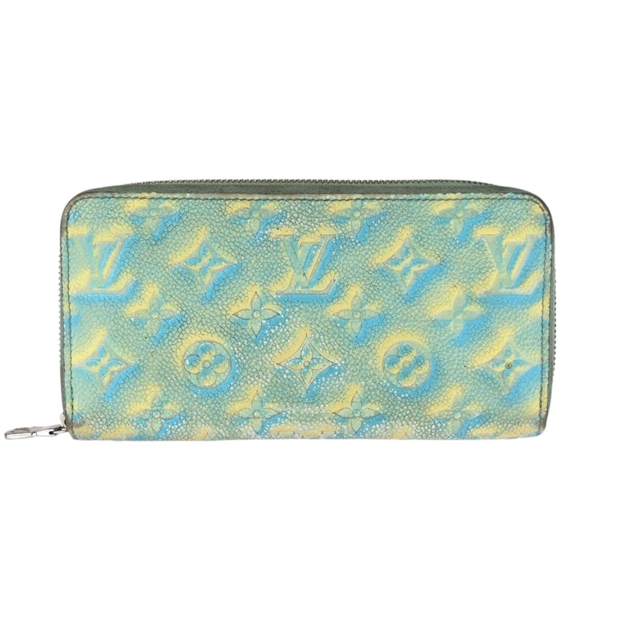 Louis Vuitton Blue Yellow Leather Long Wallet (Bi-Fold) (Pre-Owned)