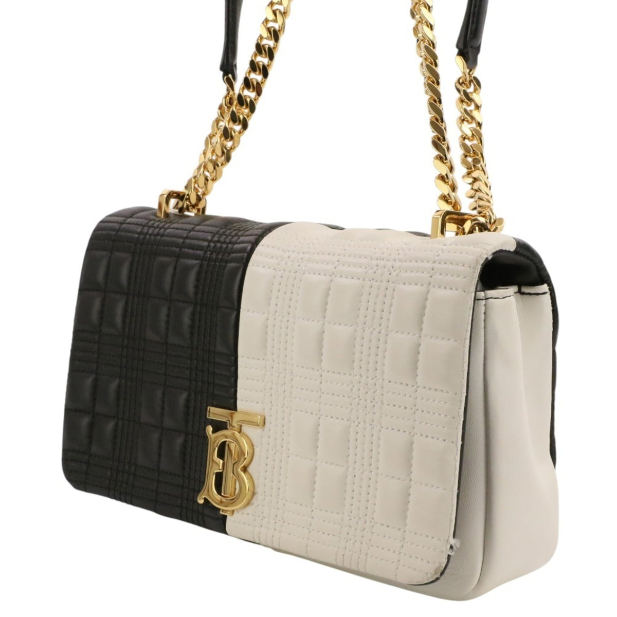 Burberry Black White Quilting Shoulder Bag (Pre-Owned)