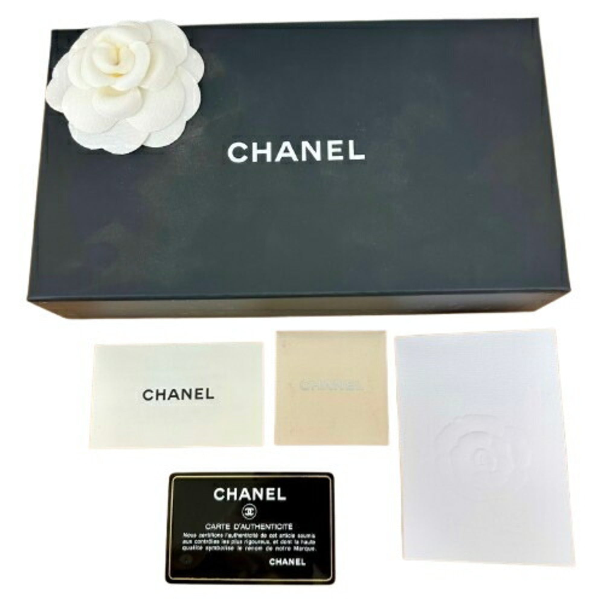 Chanel Matelasse Black Red Color Leather Long Wallet (Bi-Fold) (Pre-Owned)