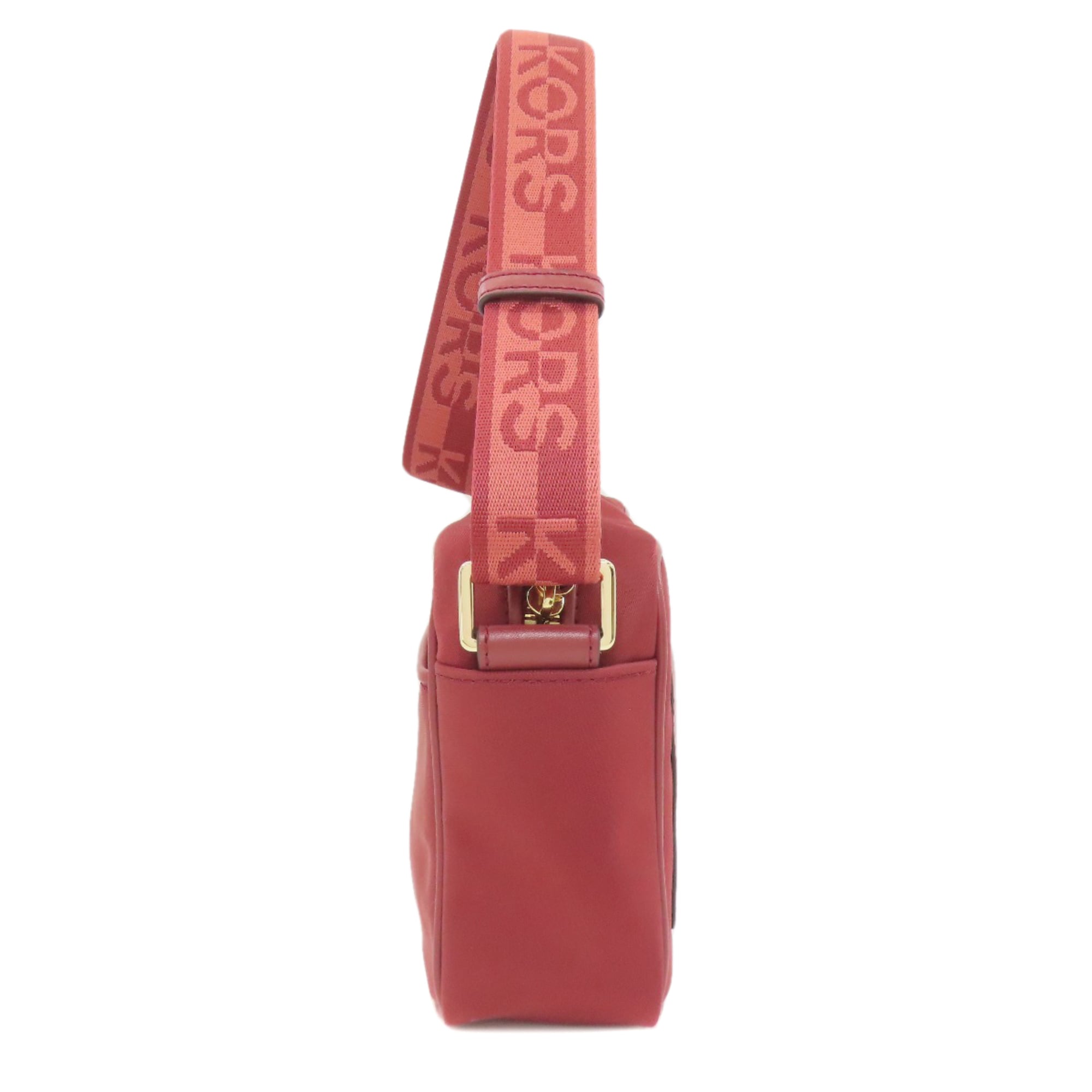 Michael Kors Red Color Nylon Shoulder Bag (Pre-Owned)