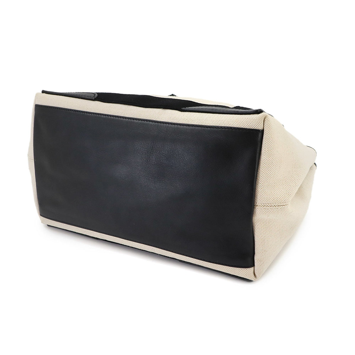 Balenciaga Black White Canvas Leather Handbag Tote Bag (Pre-Owned)