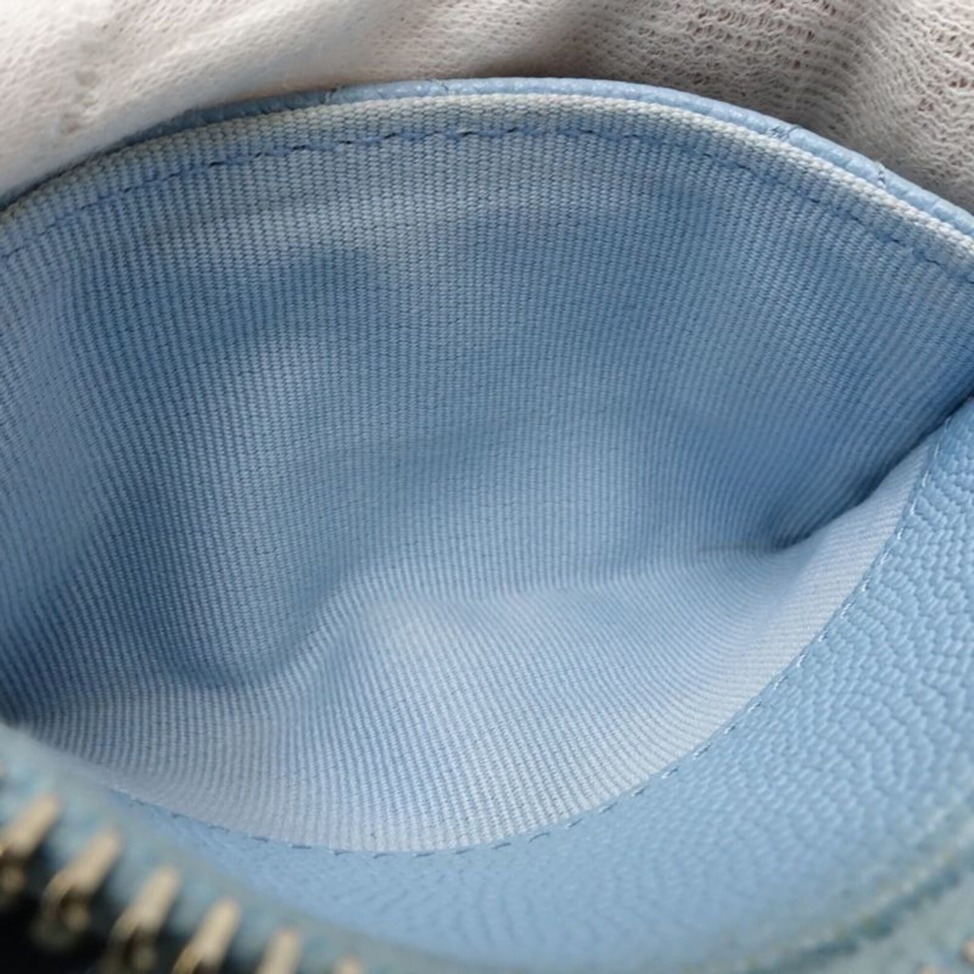Chanel Light Blue Grained Calfskin Coin Purse/Coin Case (Pre-Owned)