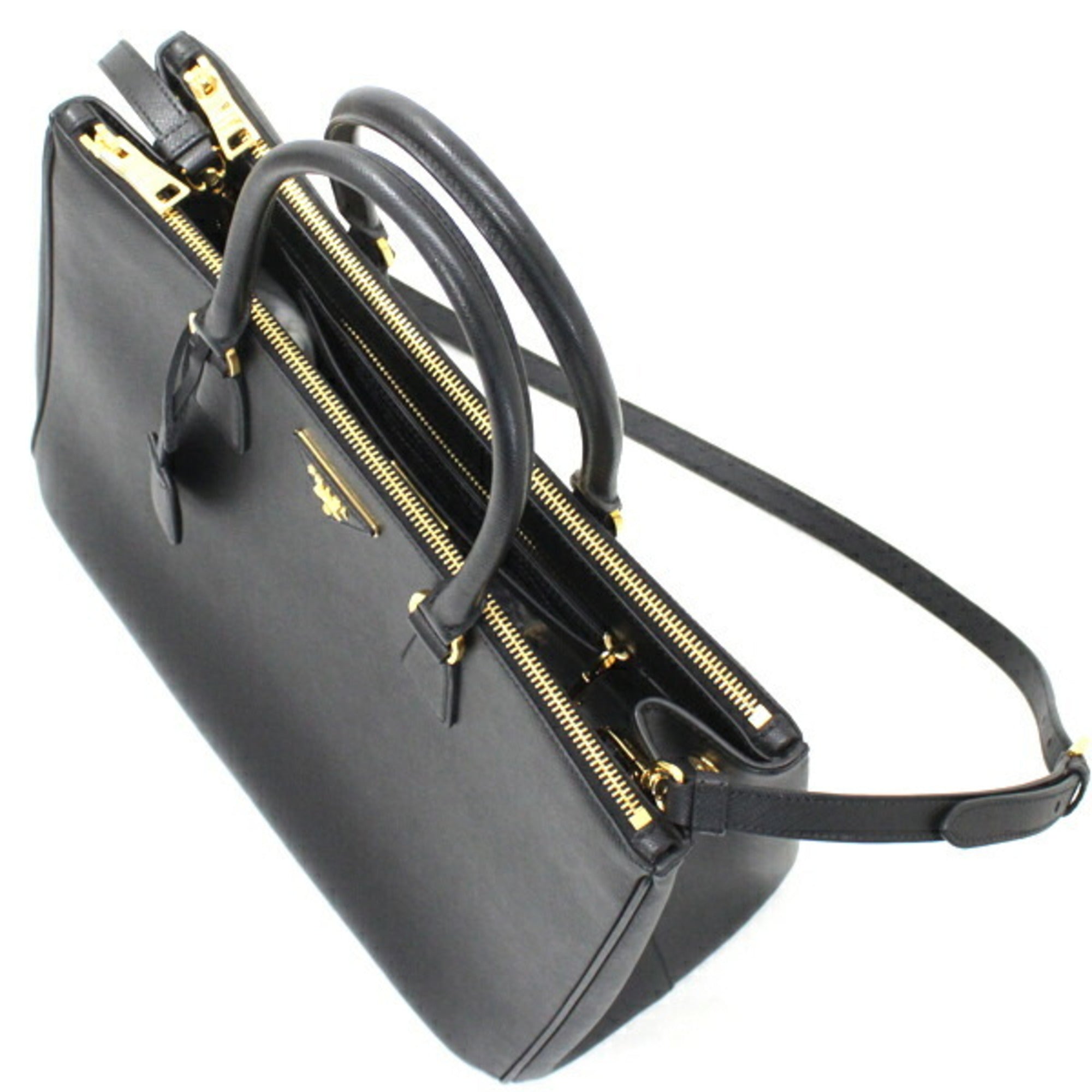 Prada Black Nero Saffiano Lux Handbag Shoulder Bag Tote Bag (Pre-Owned)