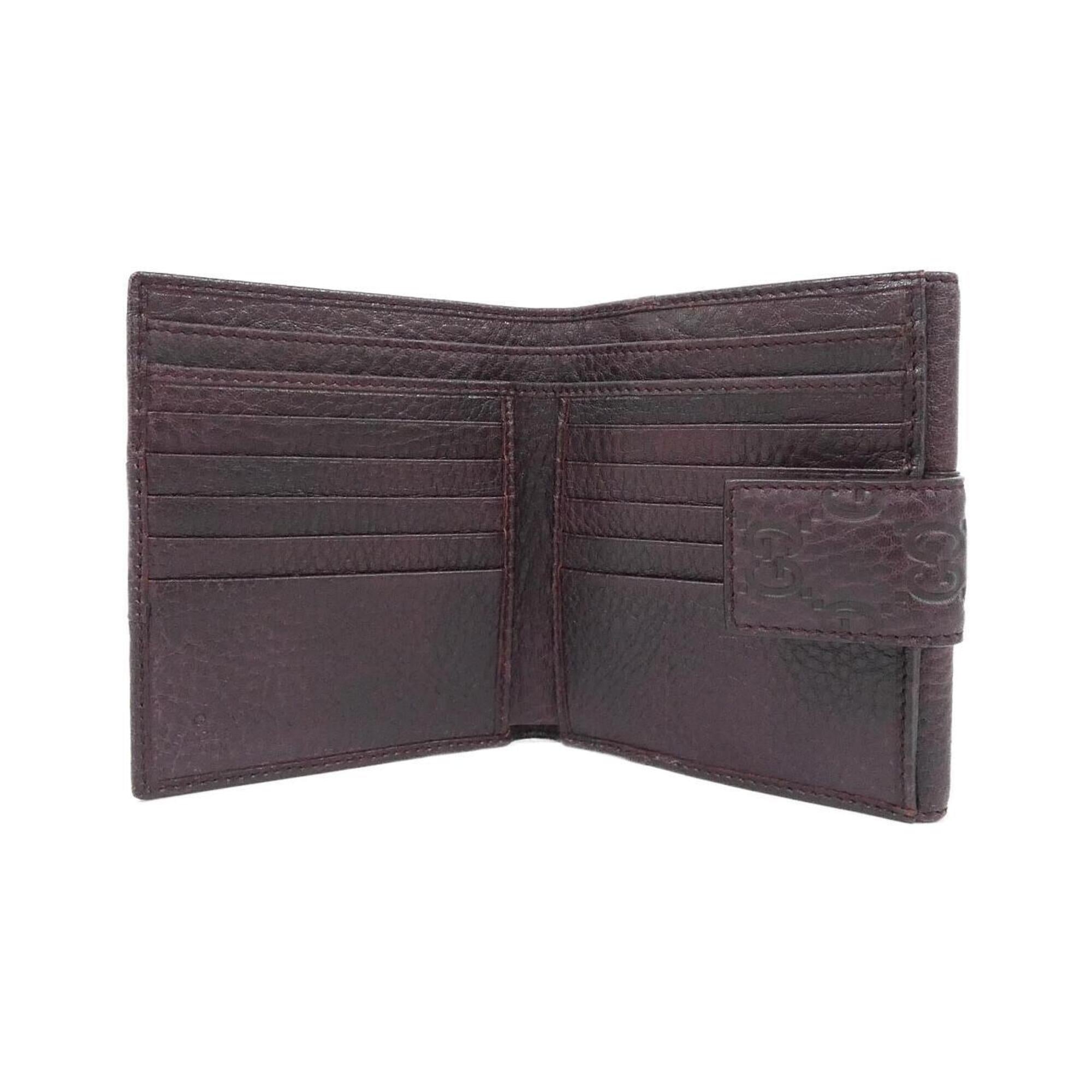 Gucci Bordeaux Leather Gg Leather Wallet (Bi-Fold) (Pre-Owned)