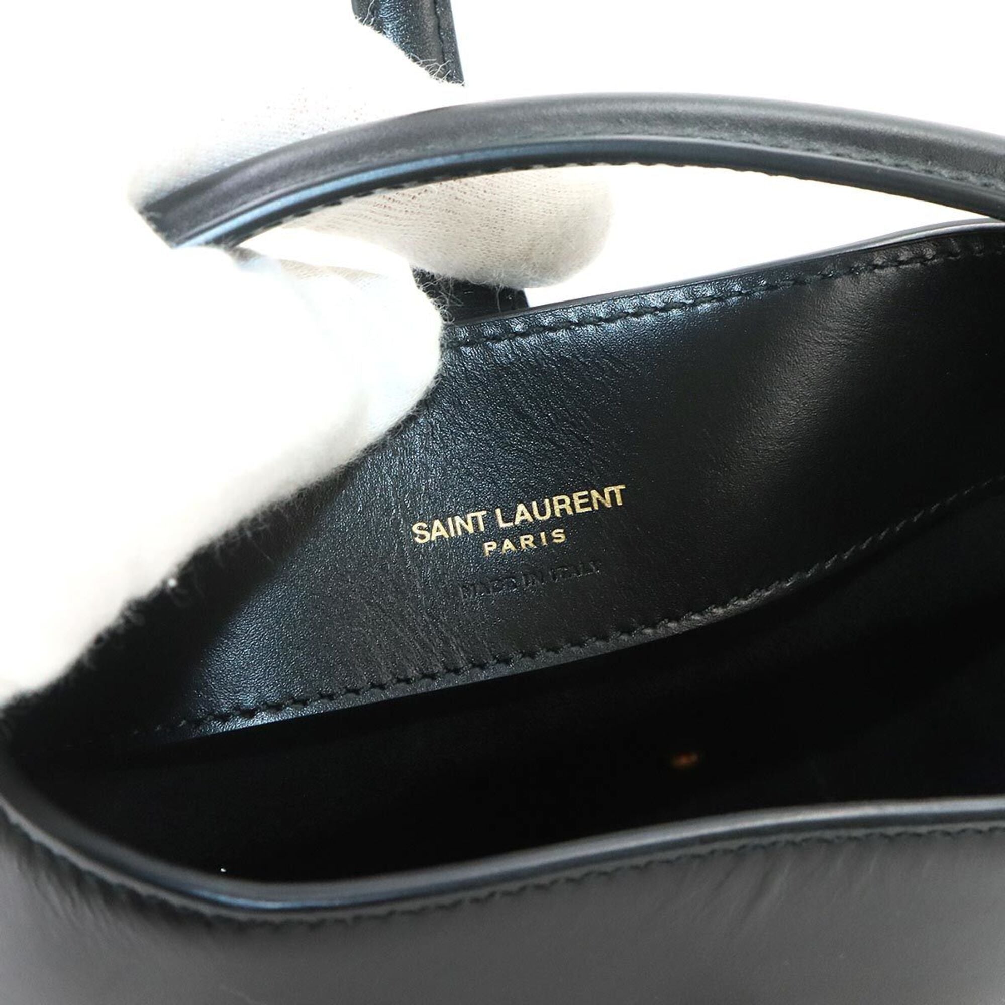 Saint Laurent Black Leather Handbag Shoulder Bag (Pre-Owned)