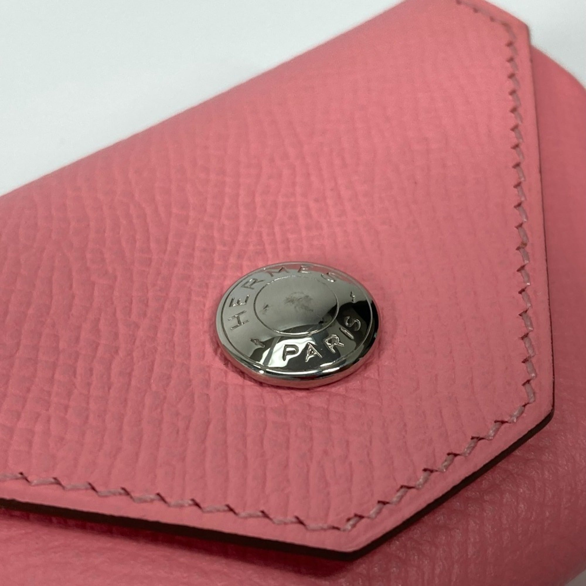 Hermes Pink Rose Confetti Epsom Leather Coin Purse/Coin Case (Pre-Owned)
