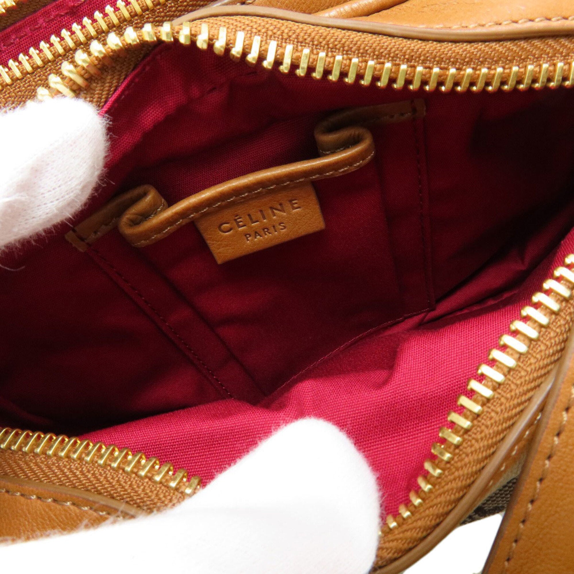 Celine Brown Canvas Shoulder Bag (Pre-Owned)