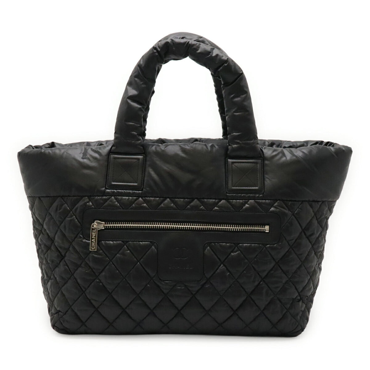 Chanel Black Bordeaux Nylon Leather Shoulder Bag Tote Bag (Pre-Owned)