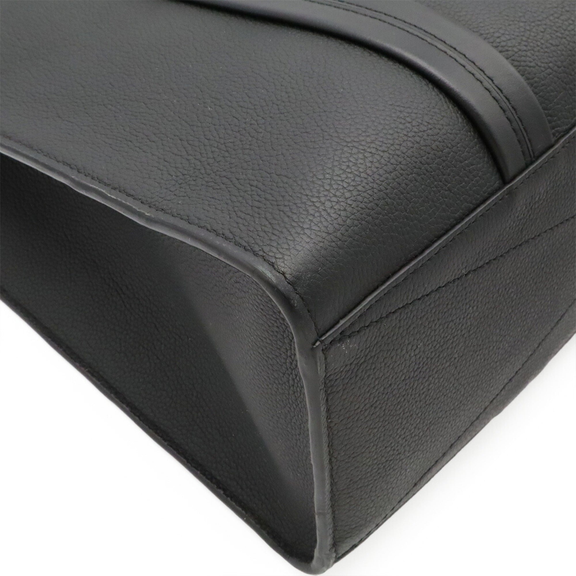 Louis Vuitton Noir Leather Shoulder Bag Tote Bag (Pre-Owned)