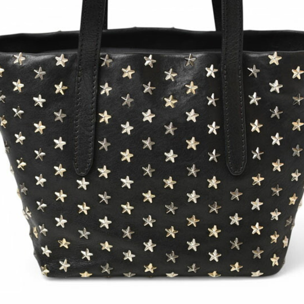 Jimmy Choo Black Leather Handbag Shoulder Bag (Pre-Owned)