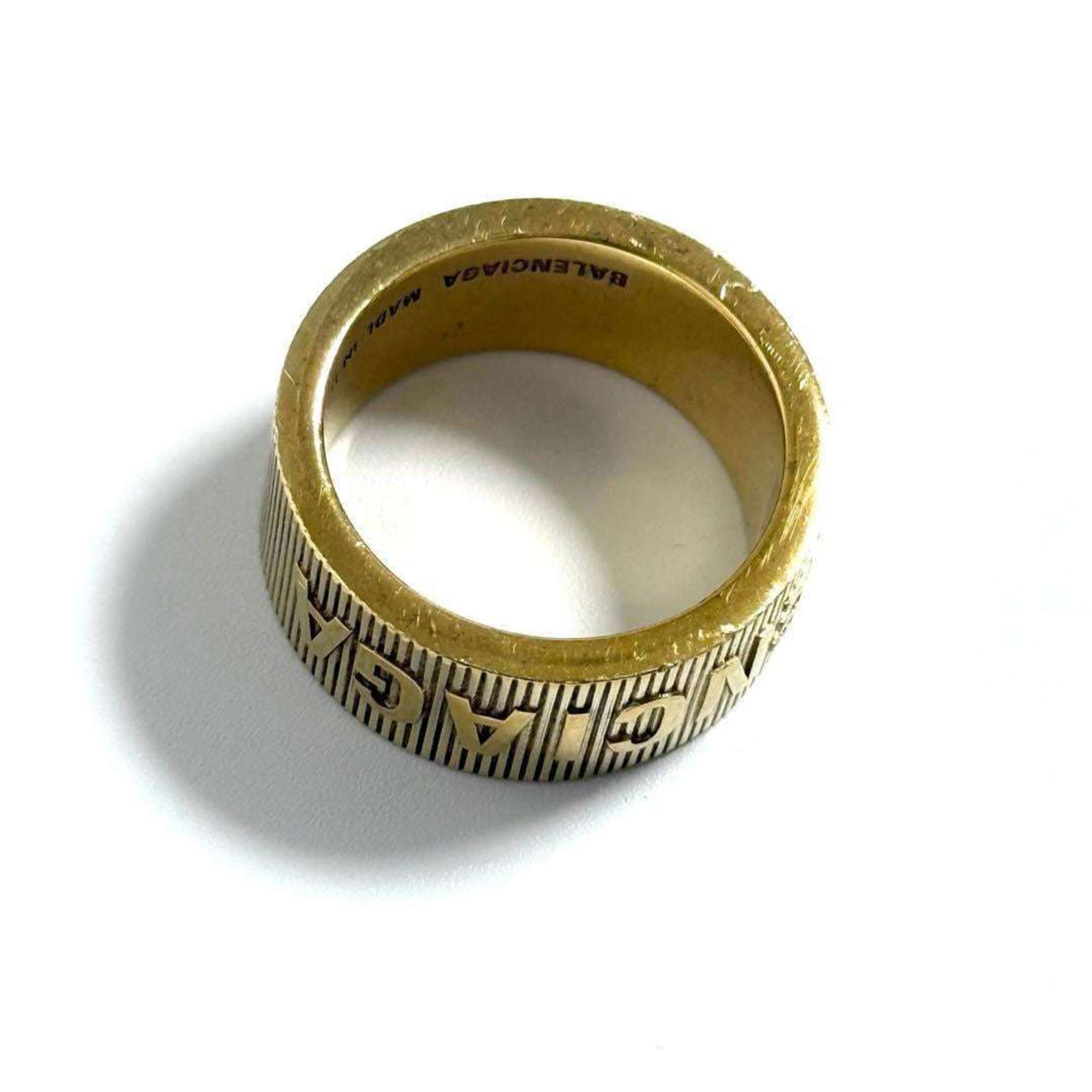Balenciaga Gold Silver 925 Band Ring (Pre-Owned)