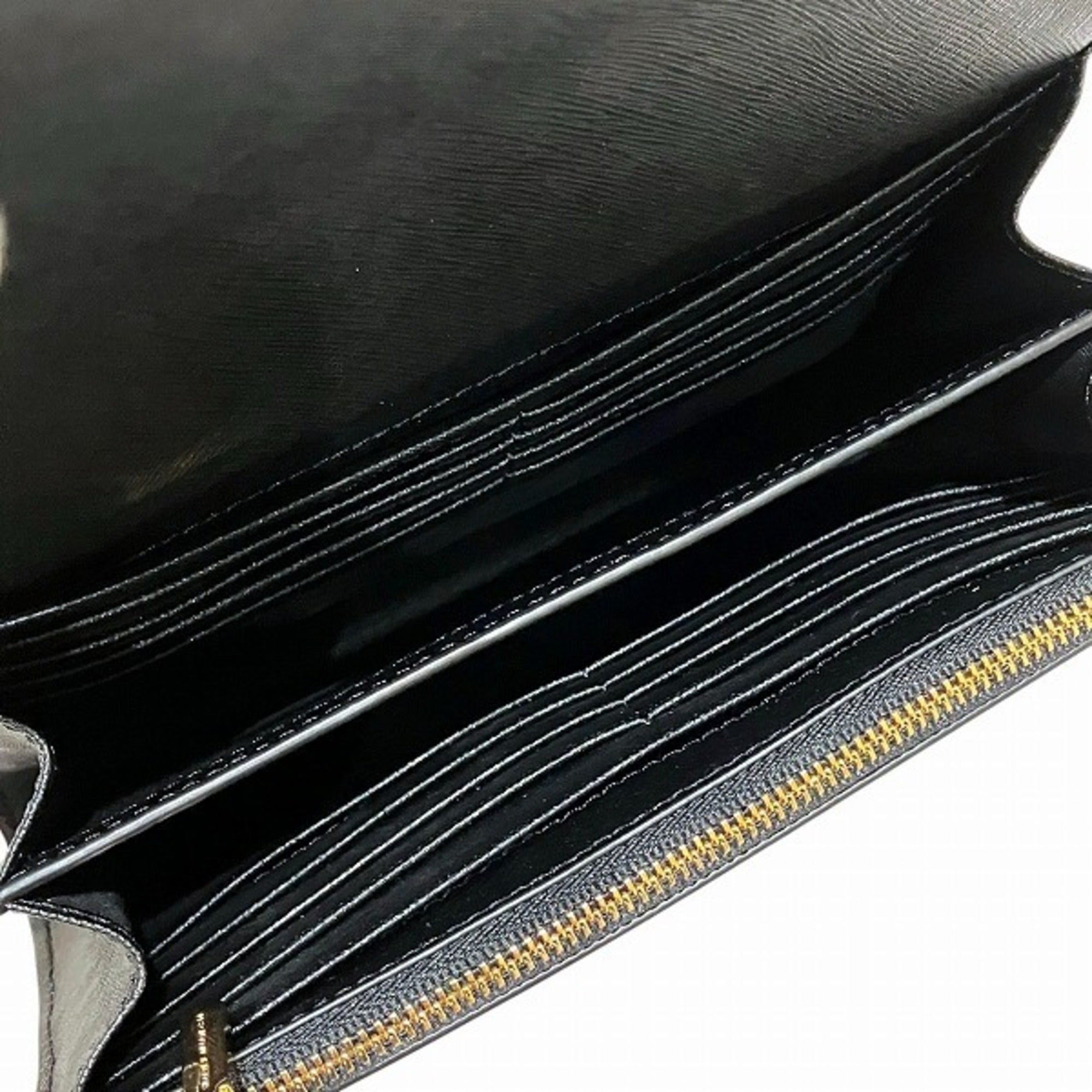 Tory Burch Black Leather Chain/Shoulder Wallet (Pre-Owned)