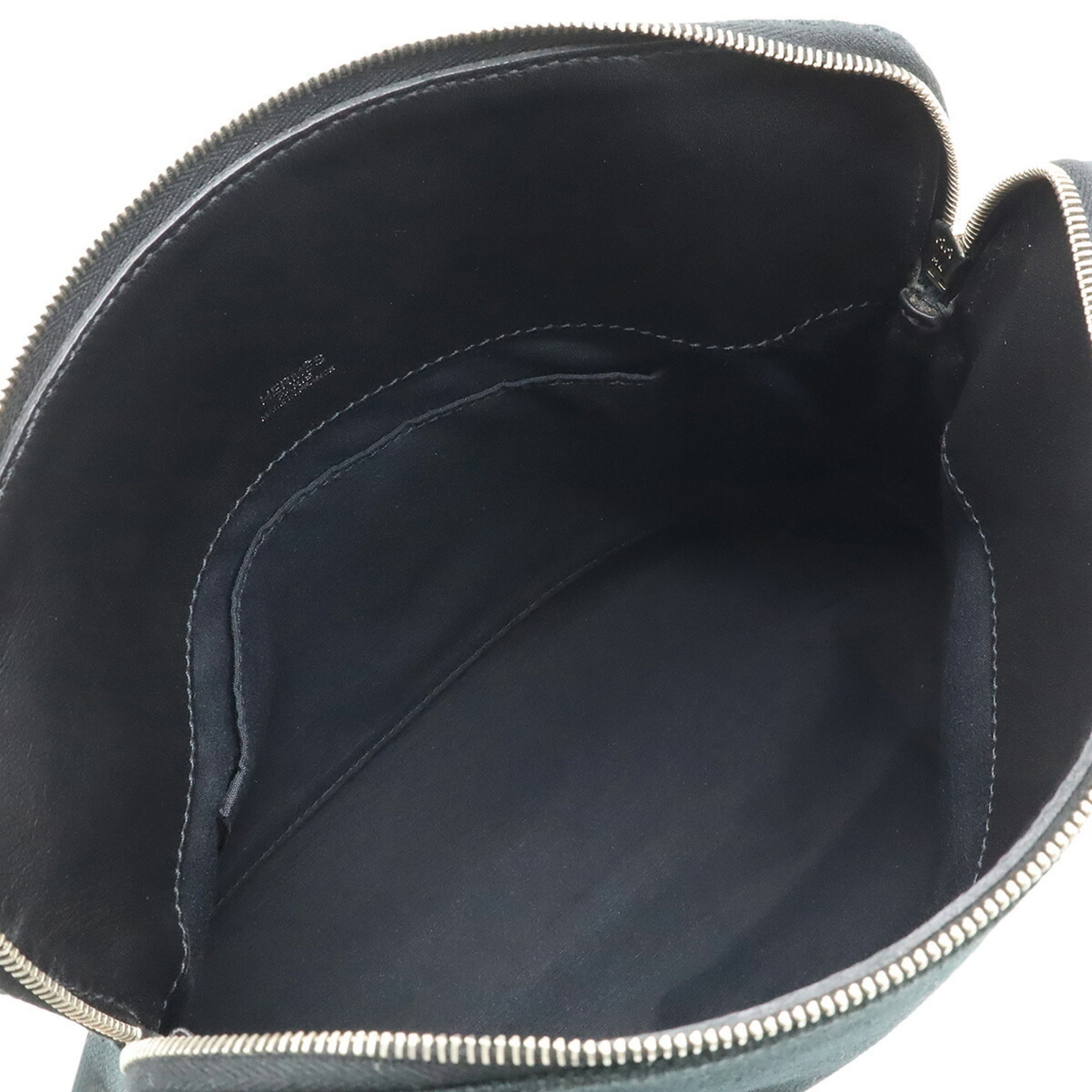 Hermes Black Canvas Leather Pouch (Pre-Owned)