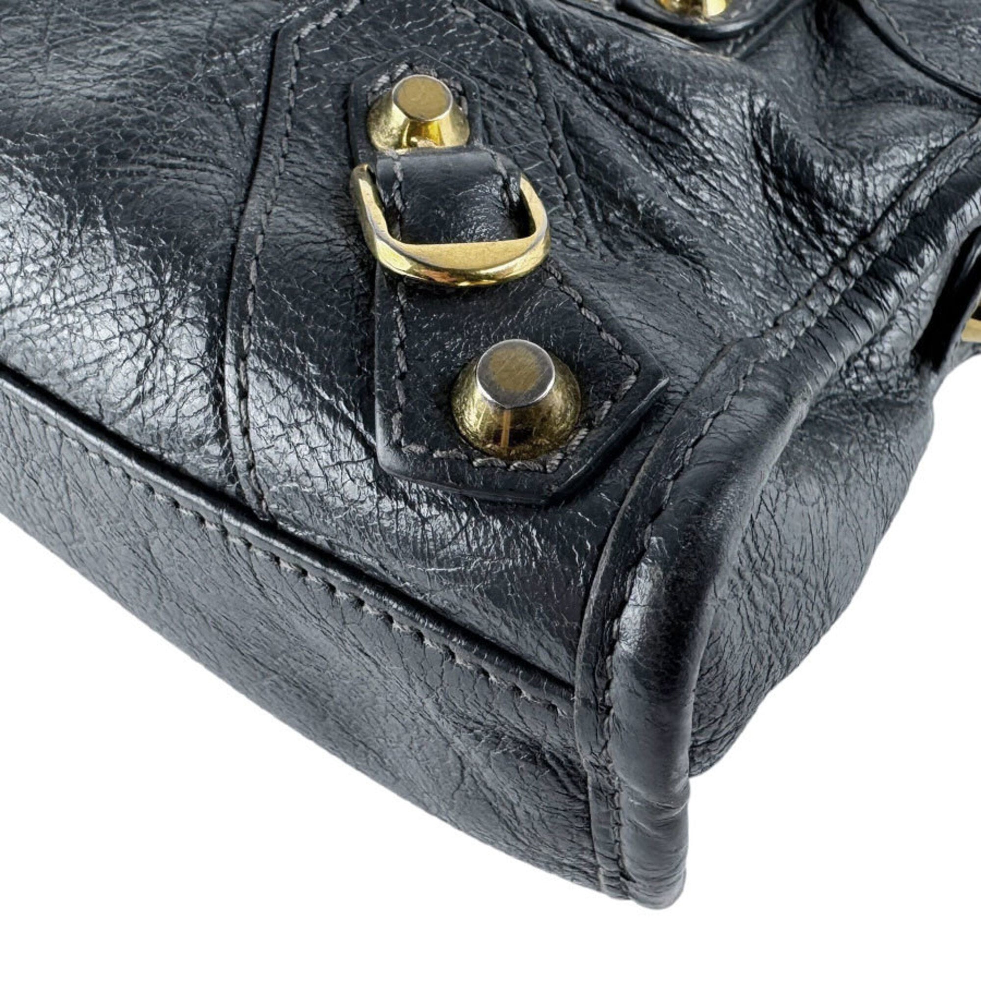 Balenciaga Gray Leather Handbag Shoulder Bag (Pre-Owned)