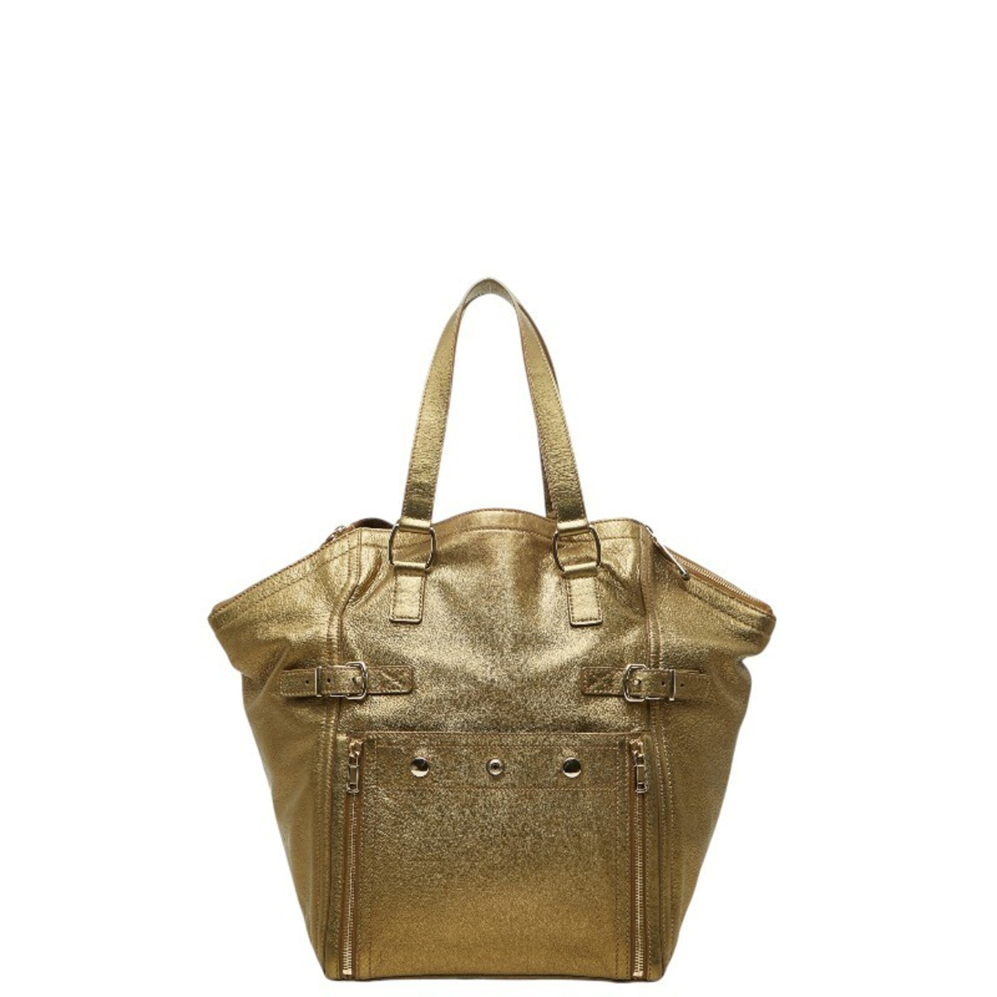 Saint Laurent Gold Leather Tote Bag (Pre-Owned)