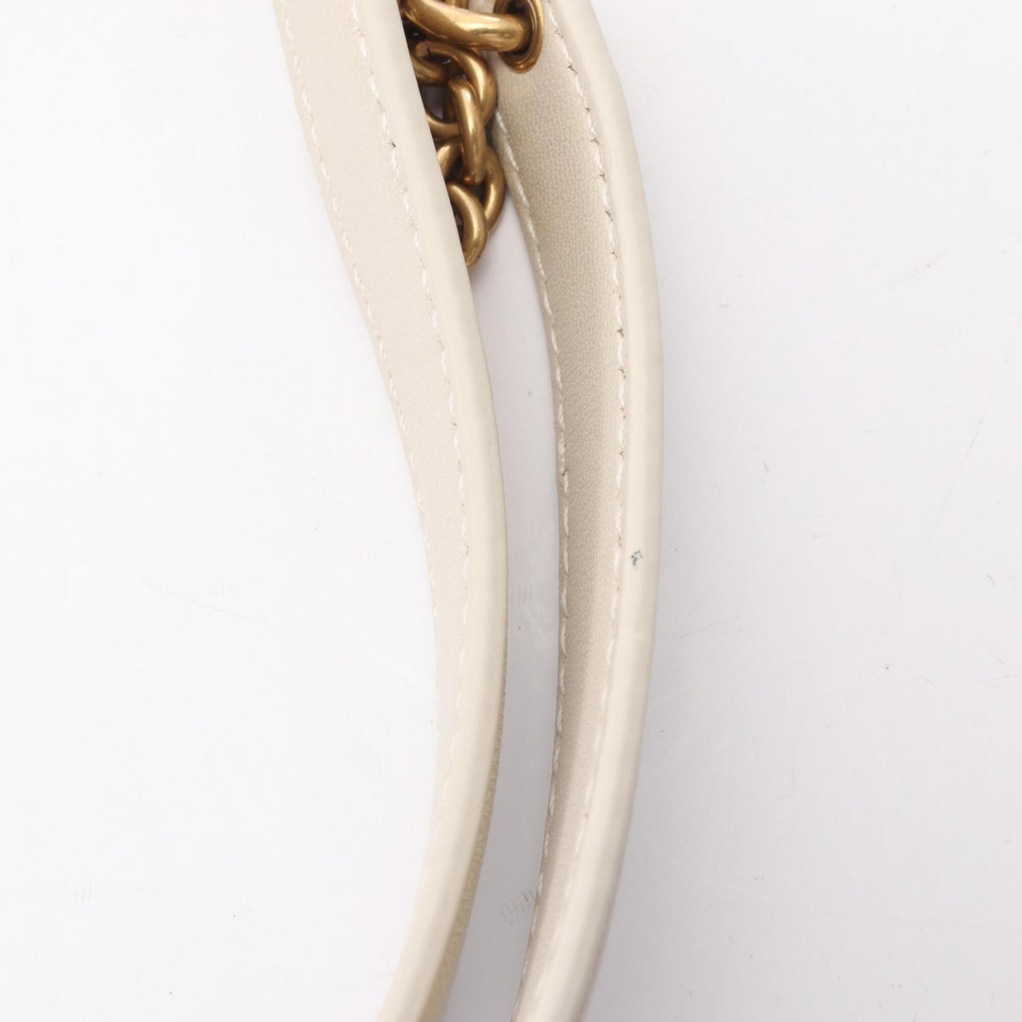 Saint Laurent Ivory Leather Handbag Pouch Shoulder Bag (Pre-Owned)