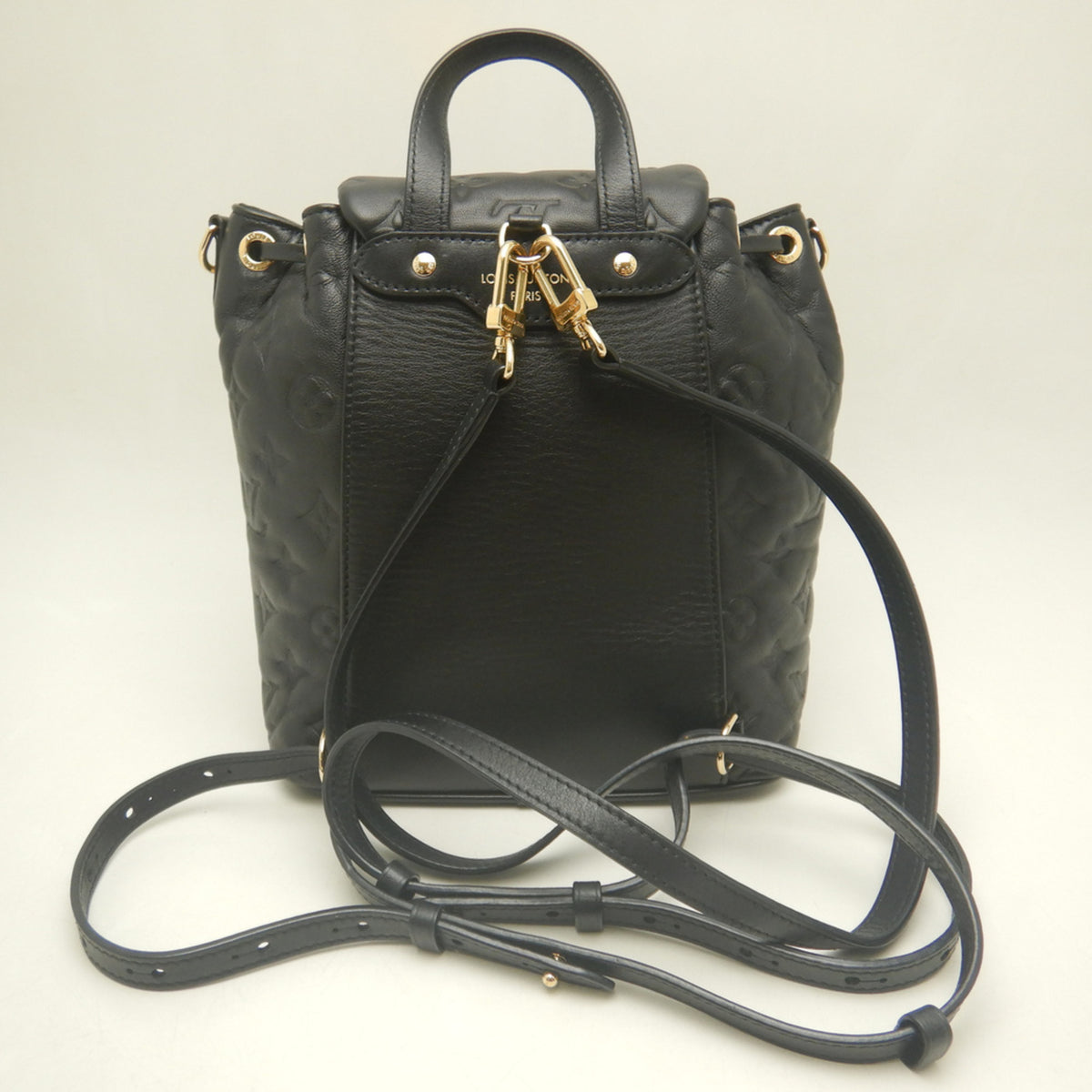 Louis Vuitton Noir Leather Backpack (Pre-Owned)