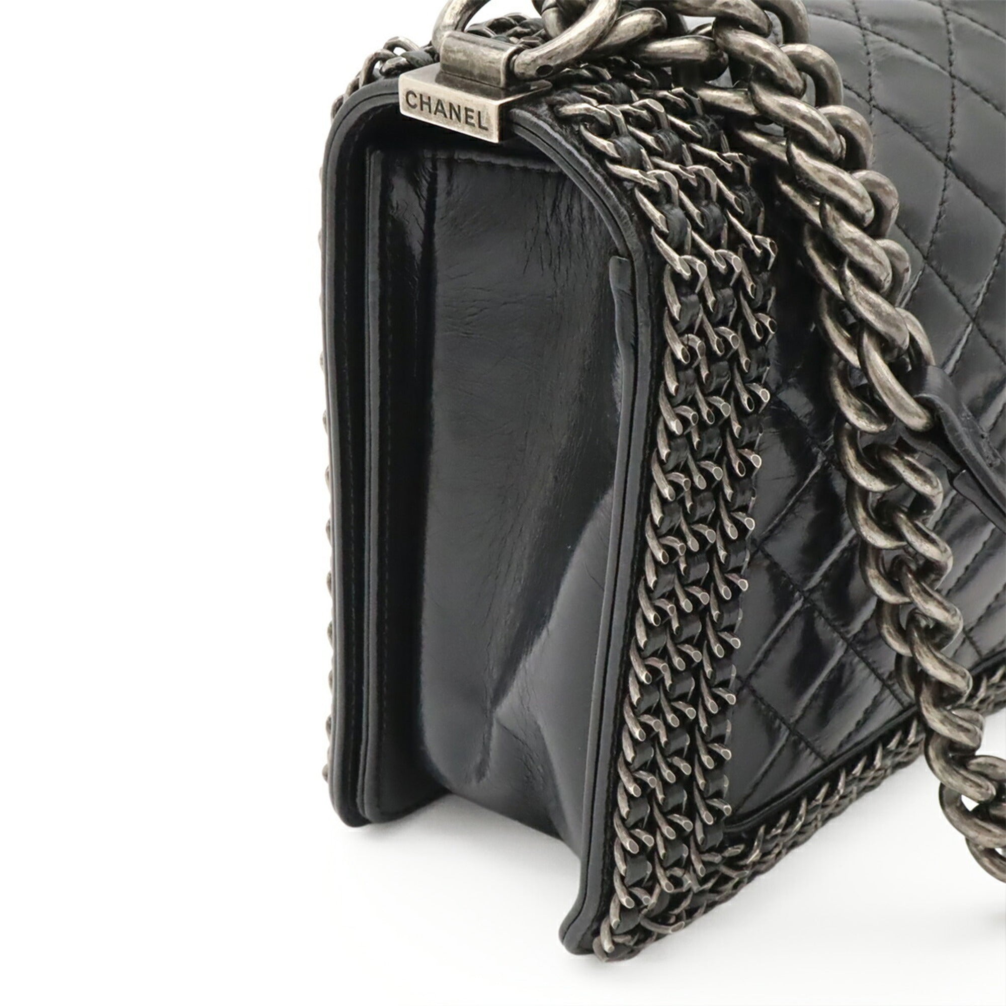 Chanel Dark Navy Leather Shoulder Bag (Pre-Owned)