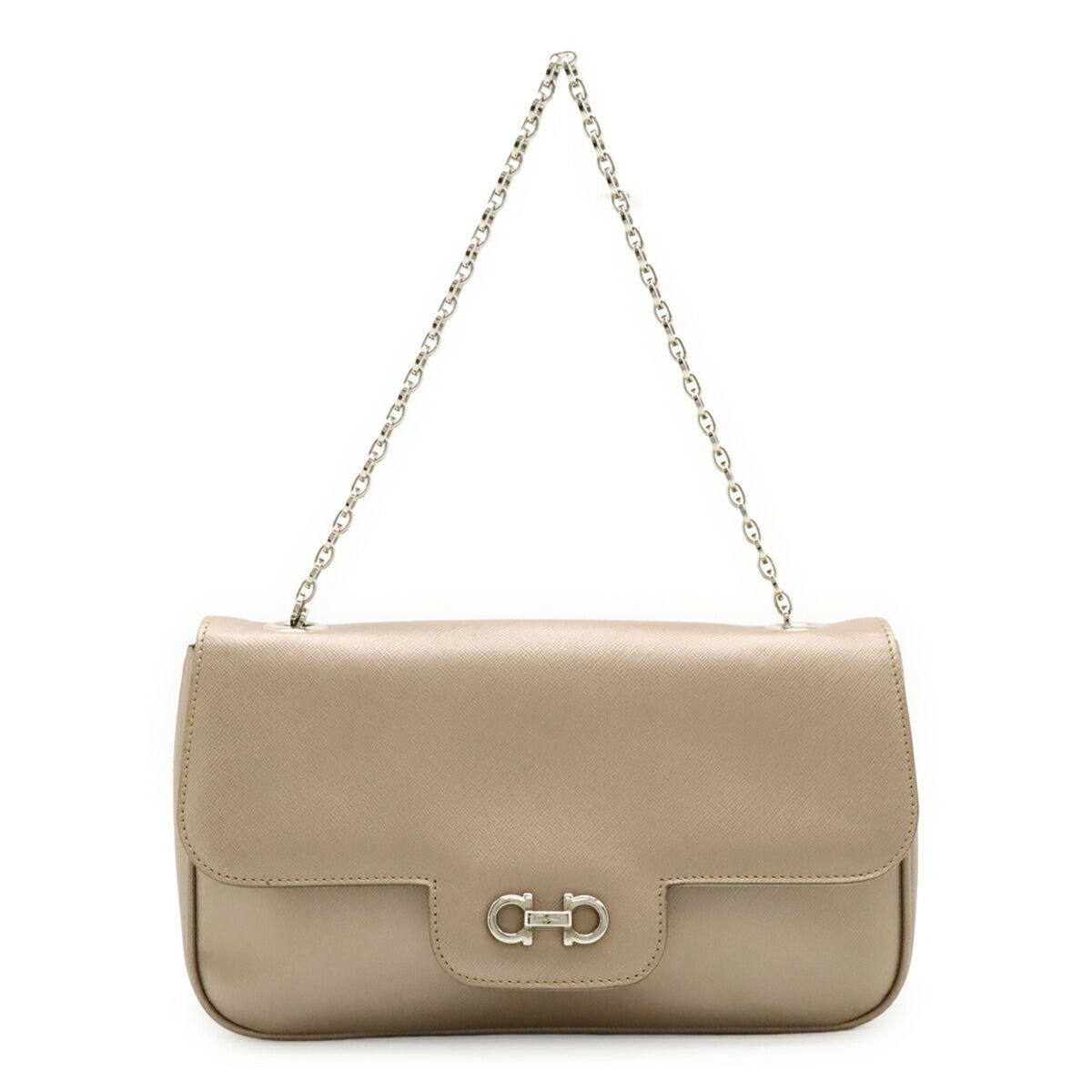 Salvatore Ferragamo Champagne Pink Leather Handbag (Pre-Owned)