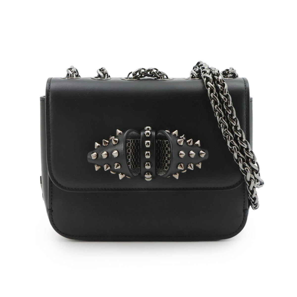 Christian Louboutin Black Leather Handbag Shoulder Bag (Pre-Owned)