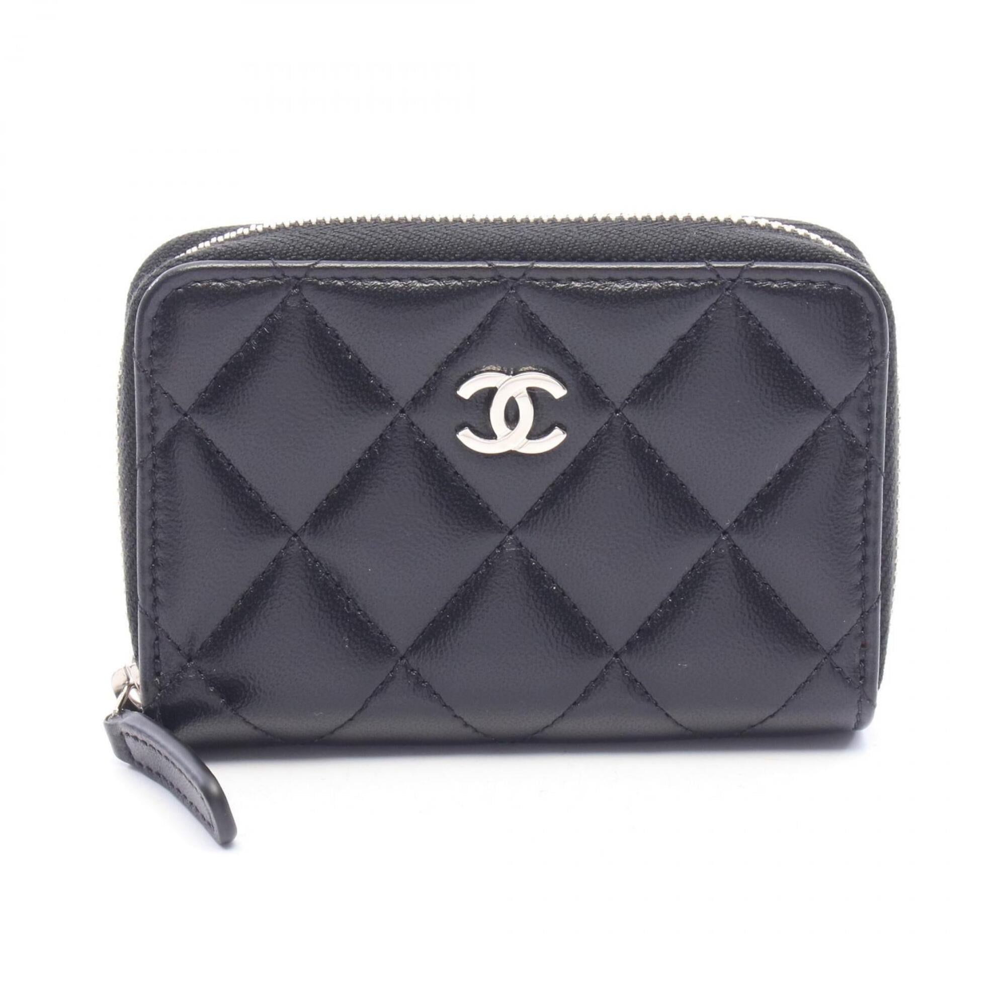 Chanel Black Leather Coin Purse/Coin Case (Pre-Owned)