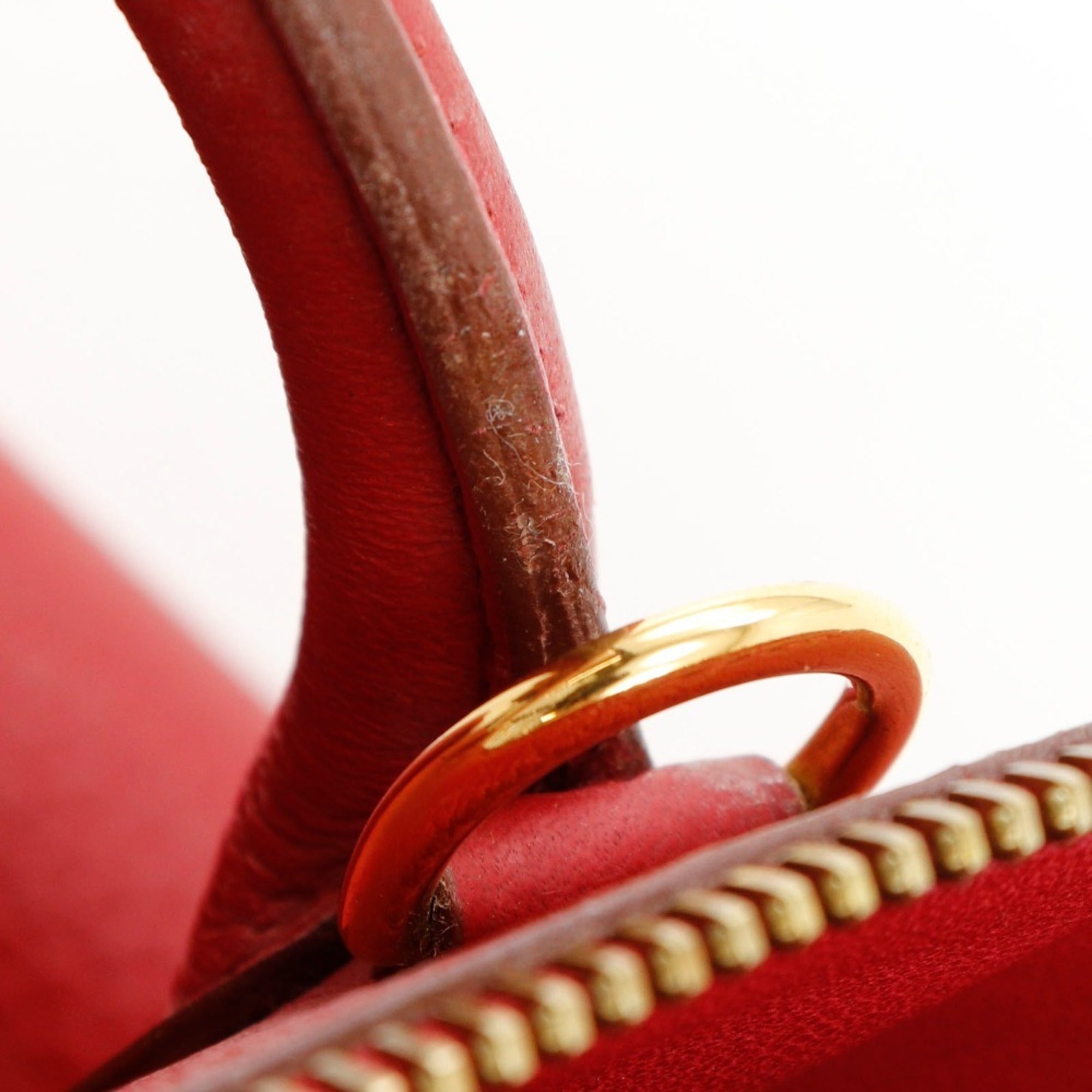 Hermes Red Color Taurillon Clemence Leather Handbag (Pre-Owned)
