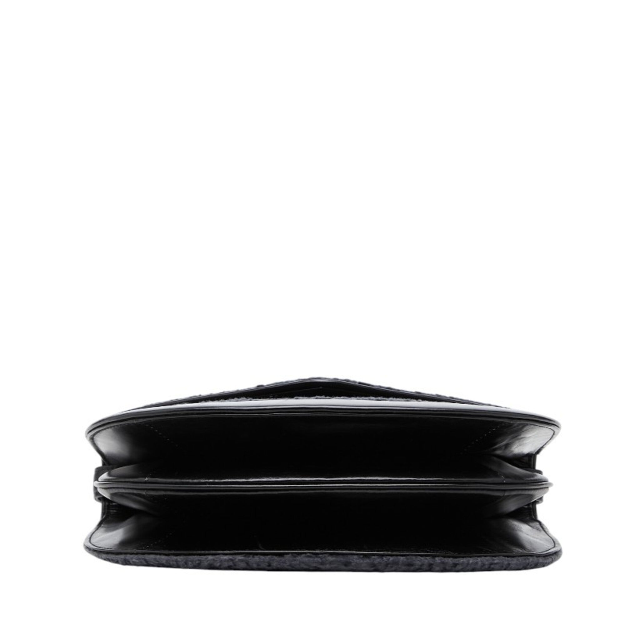 Saint Laurent Black Navy Leather Shoulder Bag (Pre-Owned)