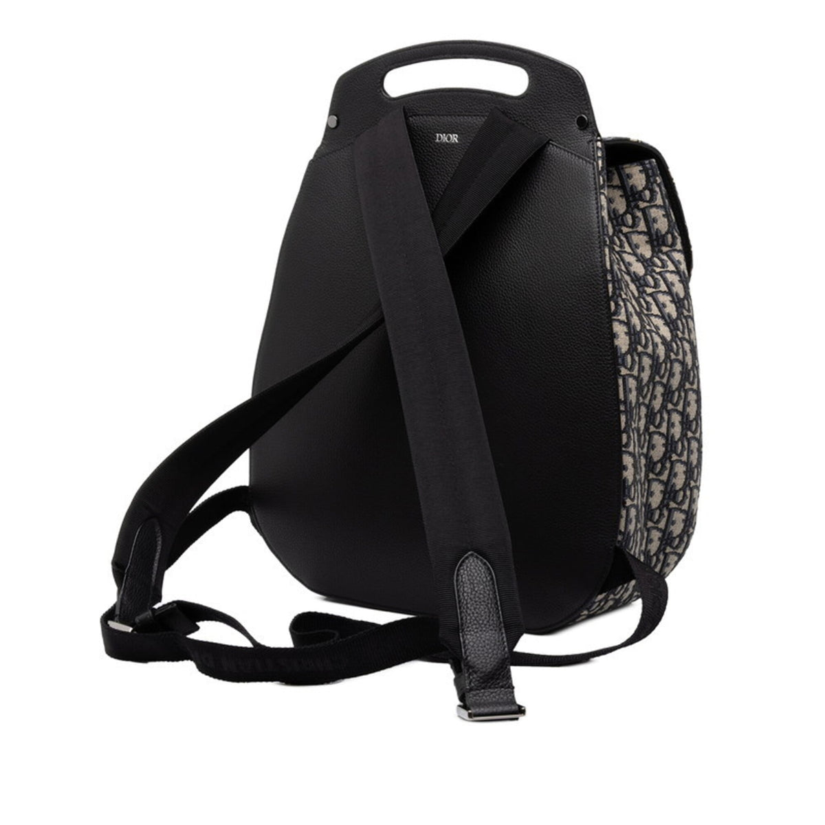 Christian Dior Beige Black Canvas Leather Backpack (Pre-Owned)