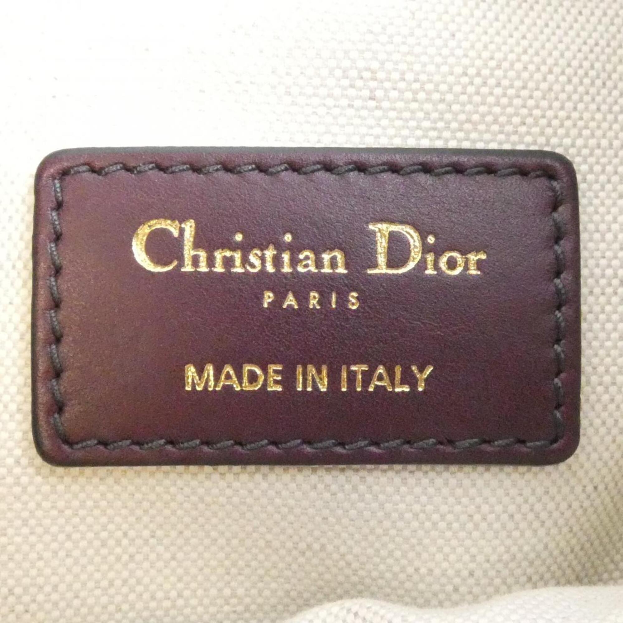 Christian Dior Burgundy Canvas Shoulder Bag (Pre-Owned)