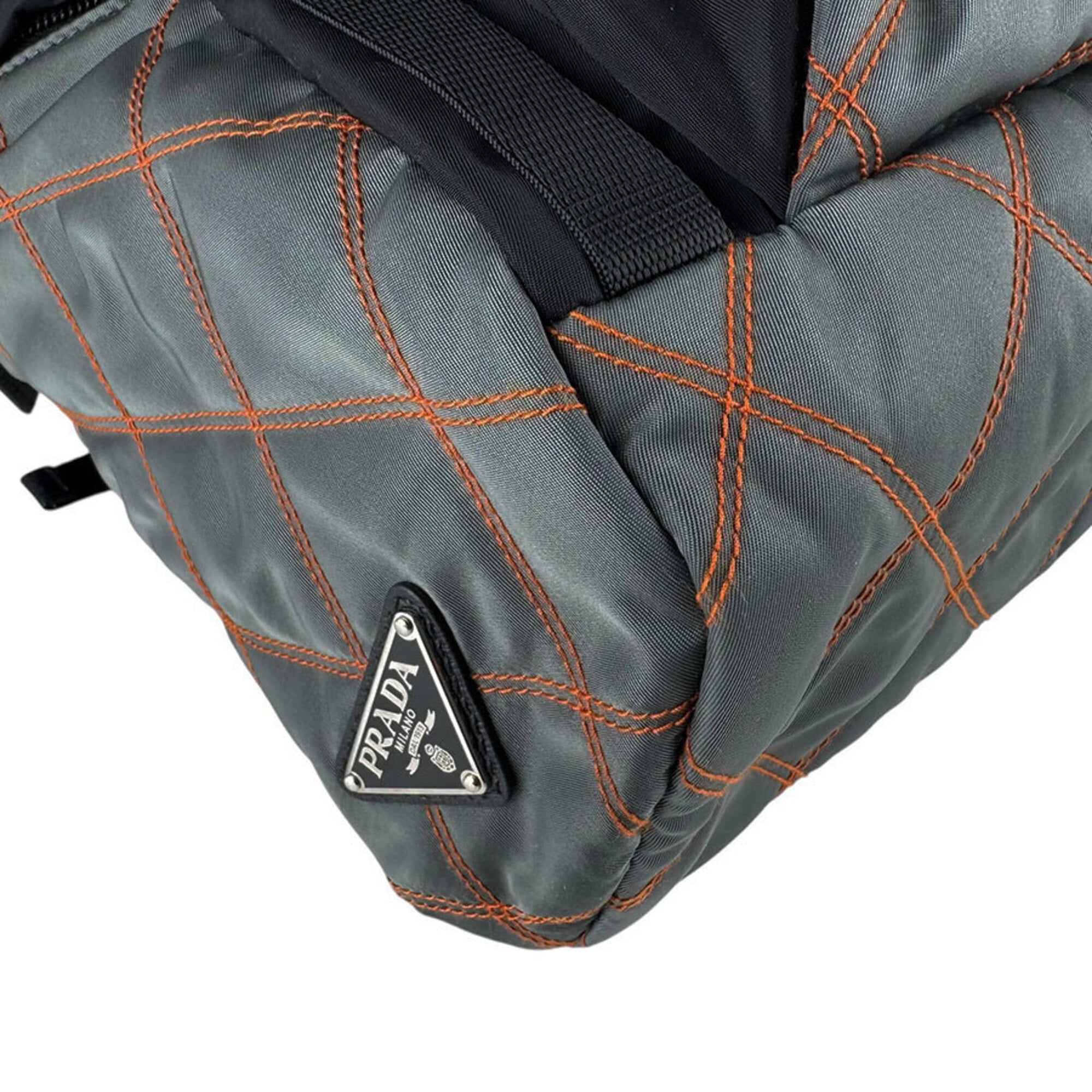 Prada Black Multi-Color Nylon Leather Backpack (Pre-Owned)