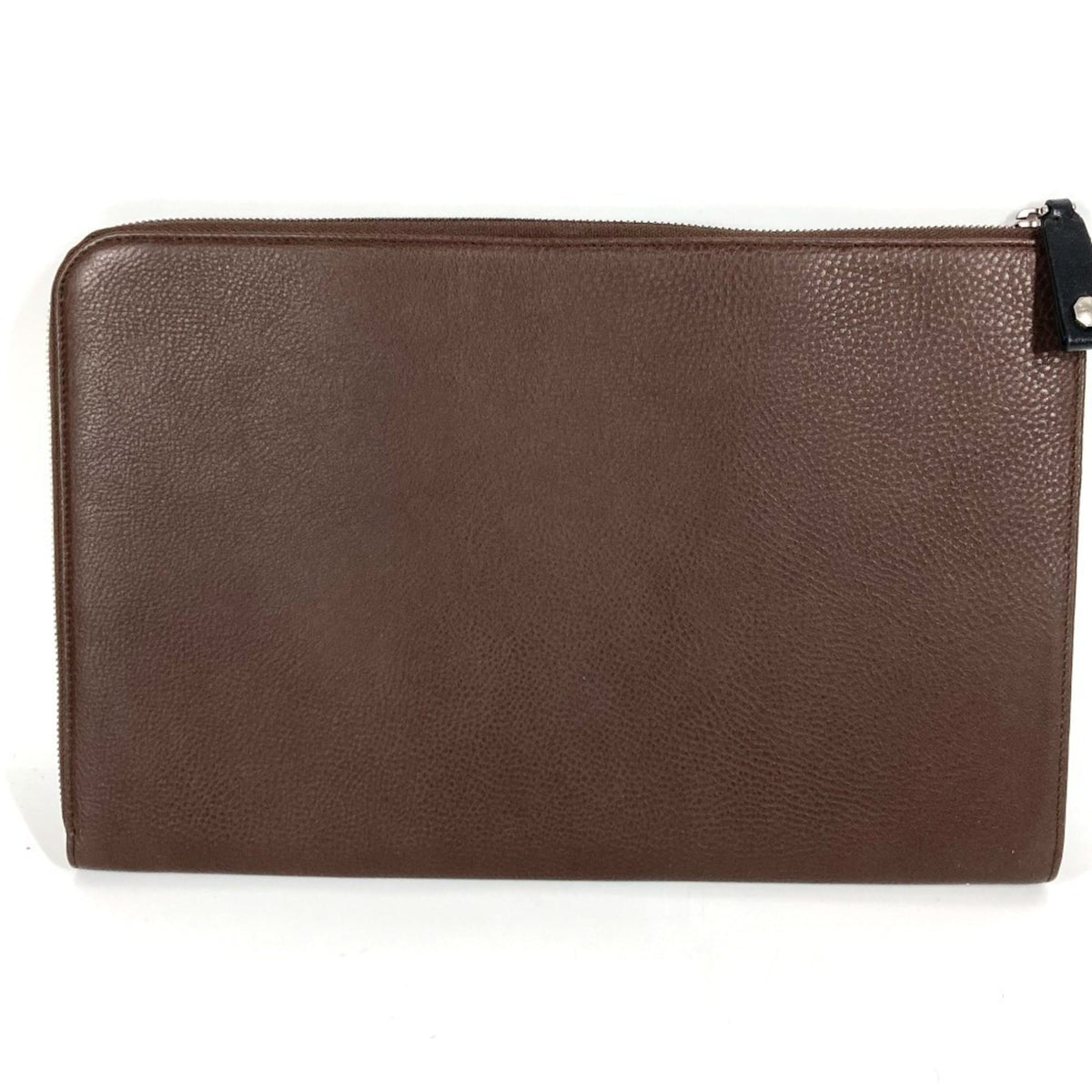 Bvlgari Black Brown Leather Clutch Bag (Pre-Owned)