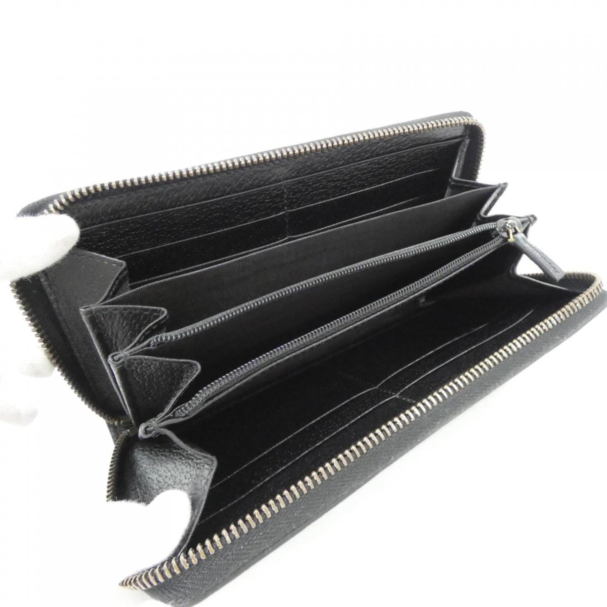 Gucci Black Leather Long Wallet (Bi-Fold) (Pre-Owned)