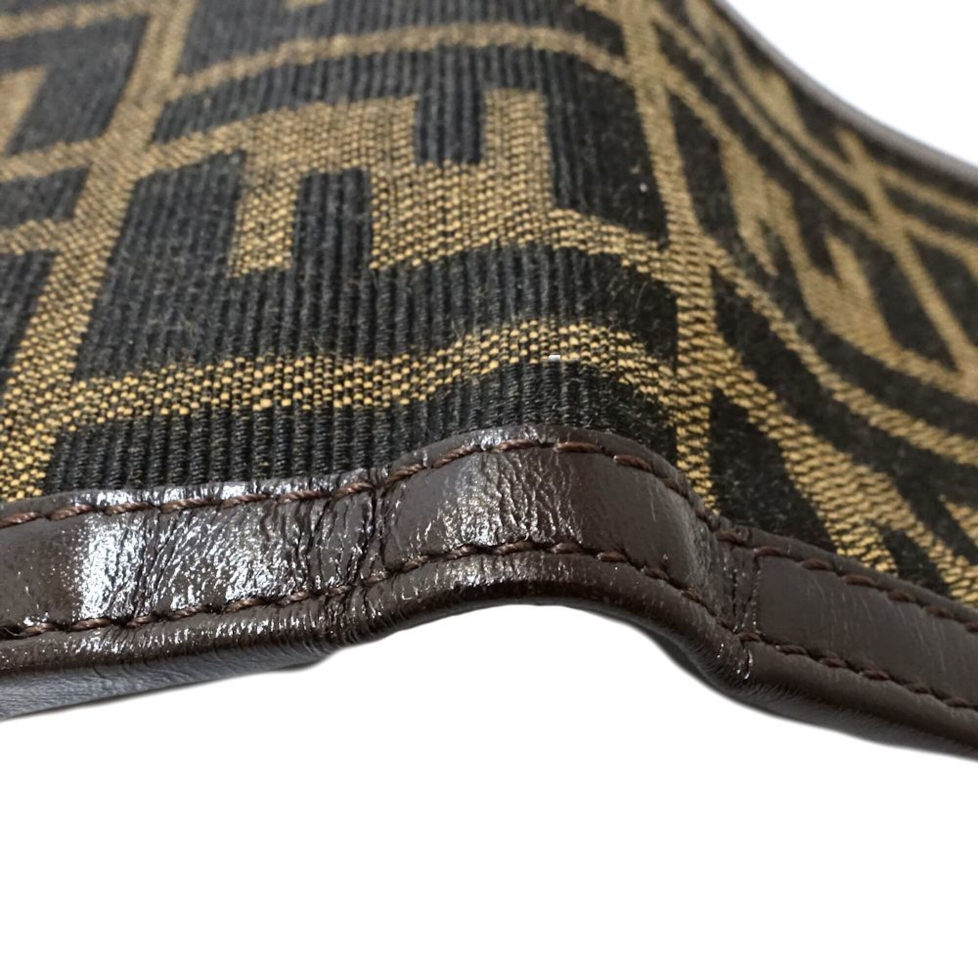 Fendi Zucca Brown Canvas Leather Wallet (Bi-Fold) (Pre-Owned)