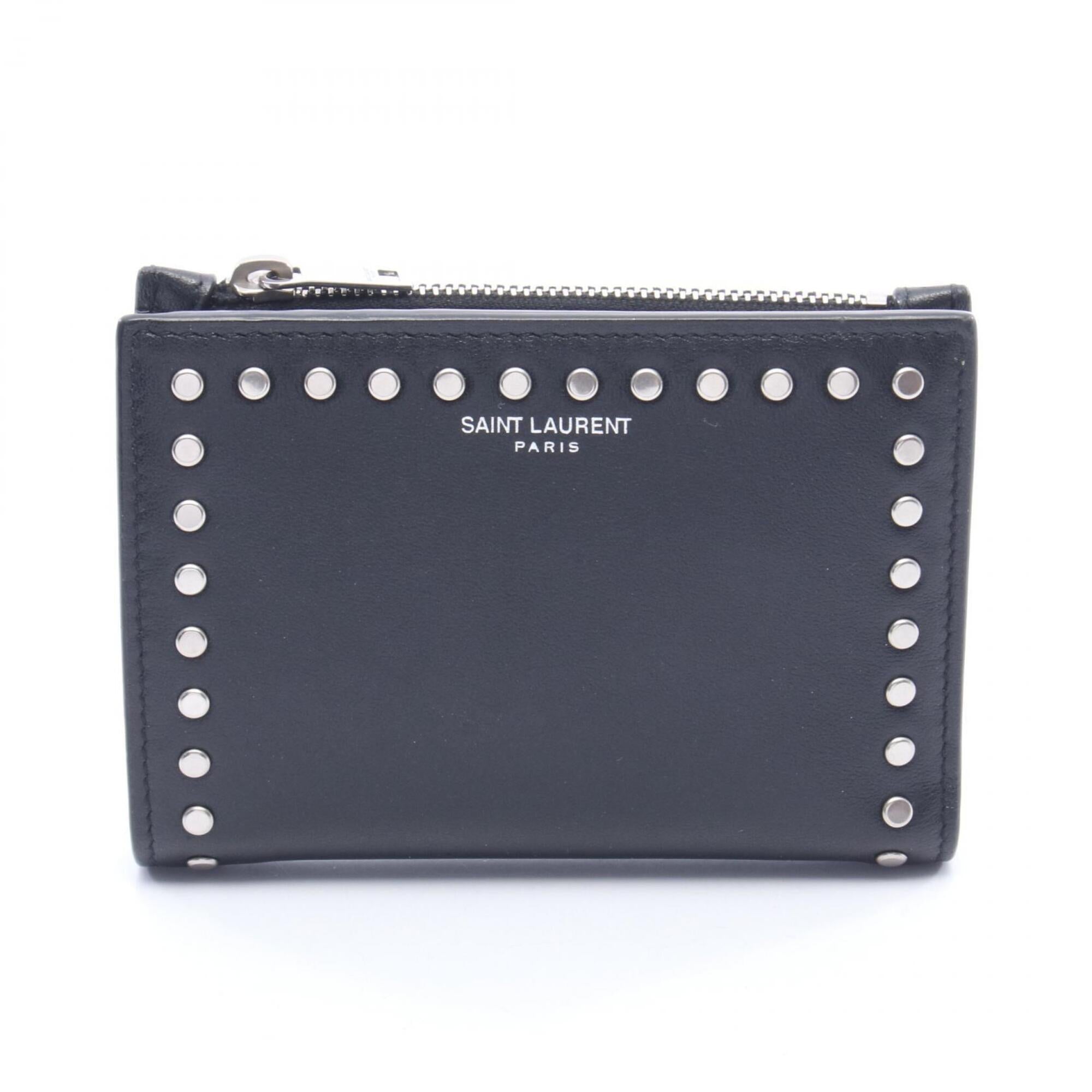 Yves Saint Laurent Black Leather Wallet (Bi-Fold) (Pre-Owned)