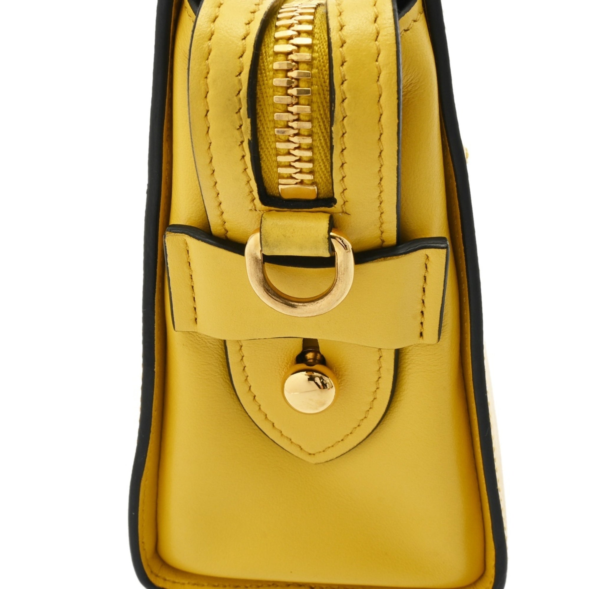 Prada Yellow Leather Shoulder Bag (Pre-Owned)