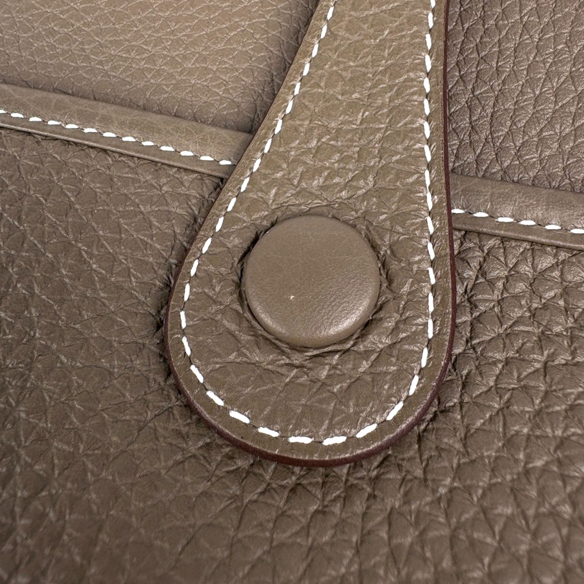 Hermes Etoupe Gray Taurillon Clemence Leather Shoulder Bag (Pre-Owned)