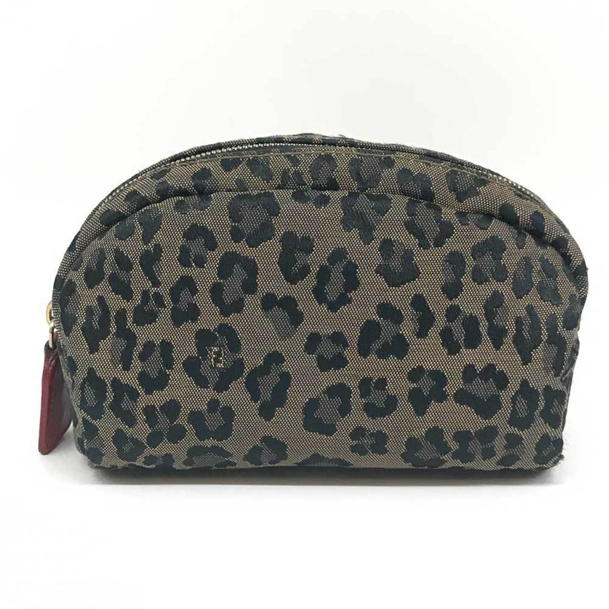 Fendi Brown Canvas Leather Pouch (Pre-Owned)