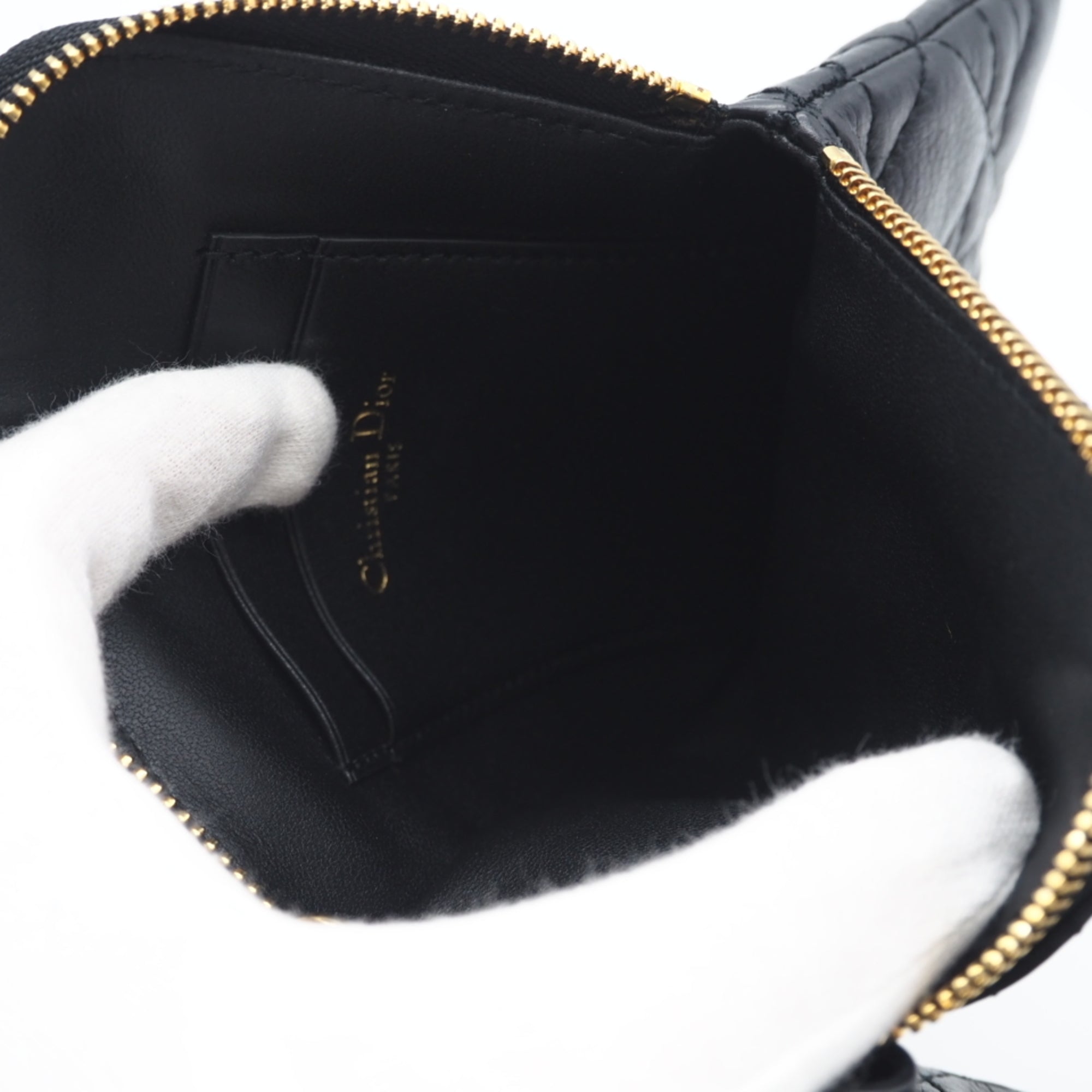 Christian Dior Black White Leather Shoulder Bag (Pre-Owned)