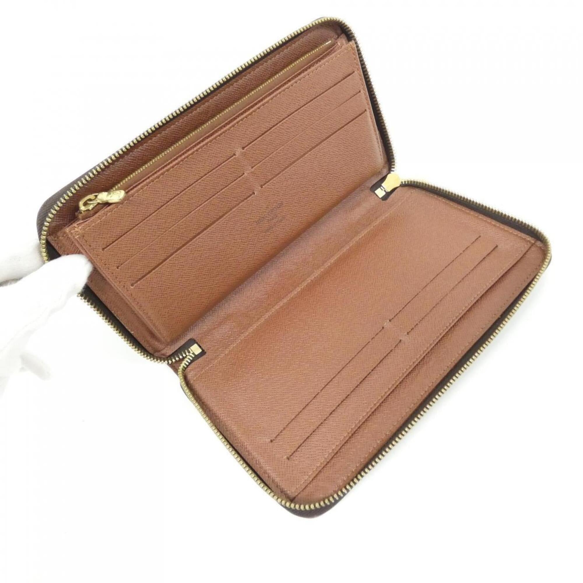 Louis Vuitton Marron Coated Canvas Long Bill Wallet (Bi-Fold) (Pre-Owned)